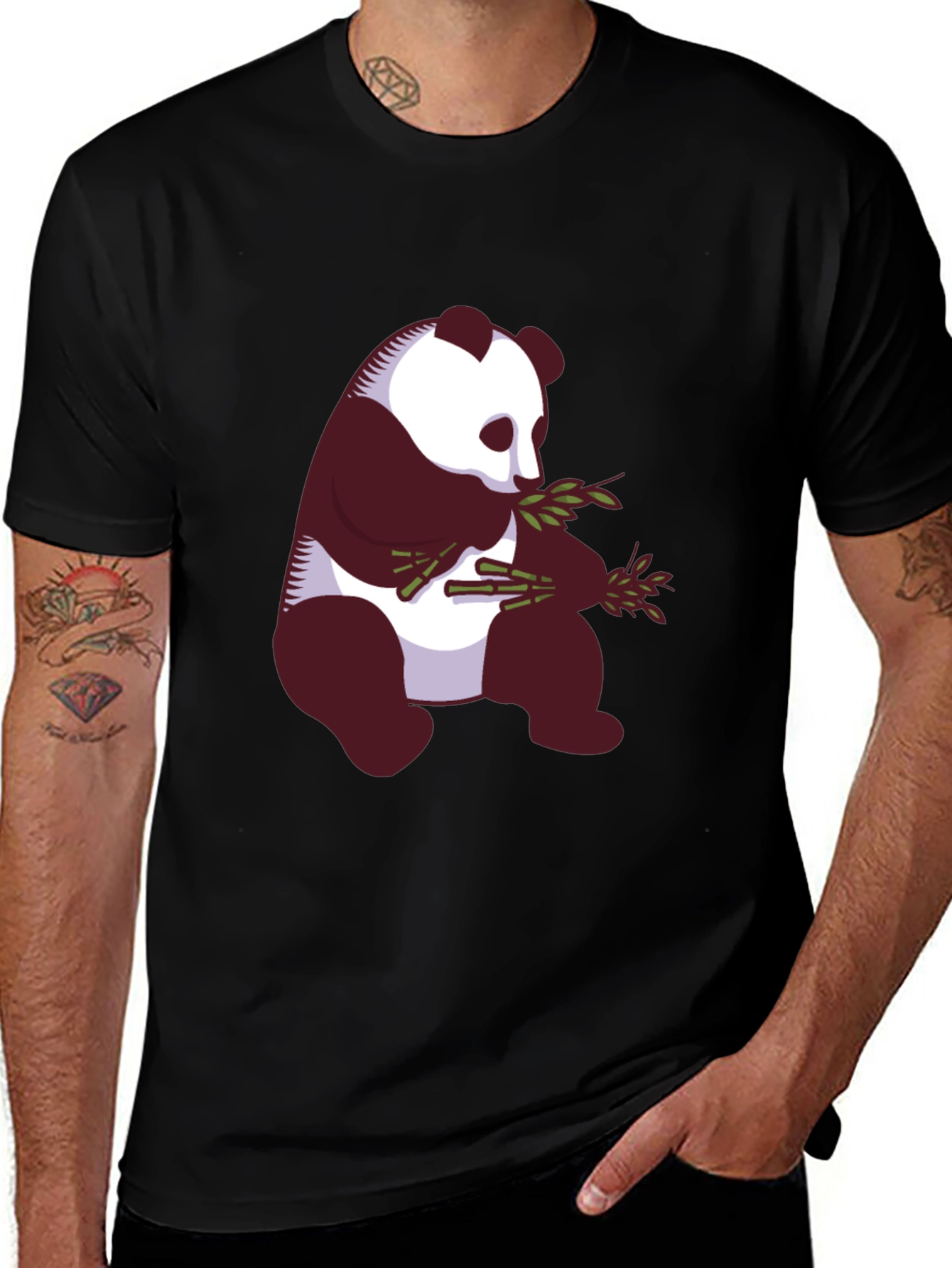 Variant 27 of Panda Graphic Tee - Black Cotton Blend