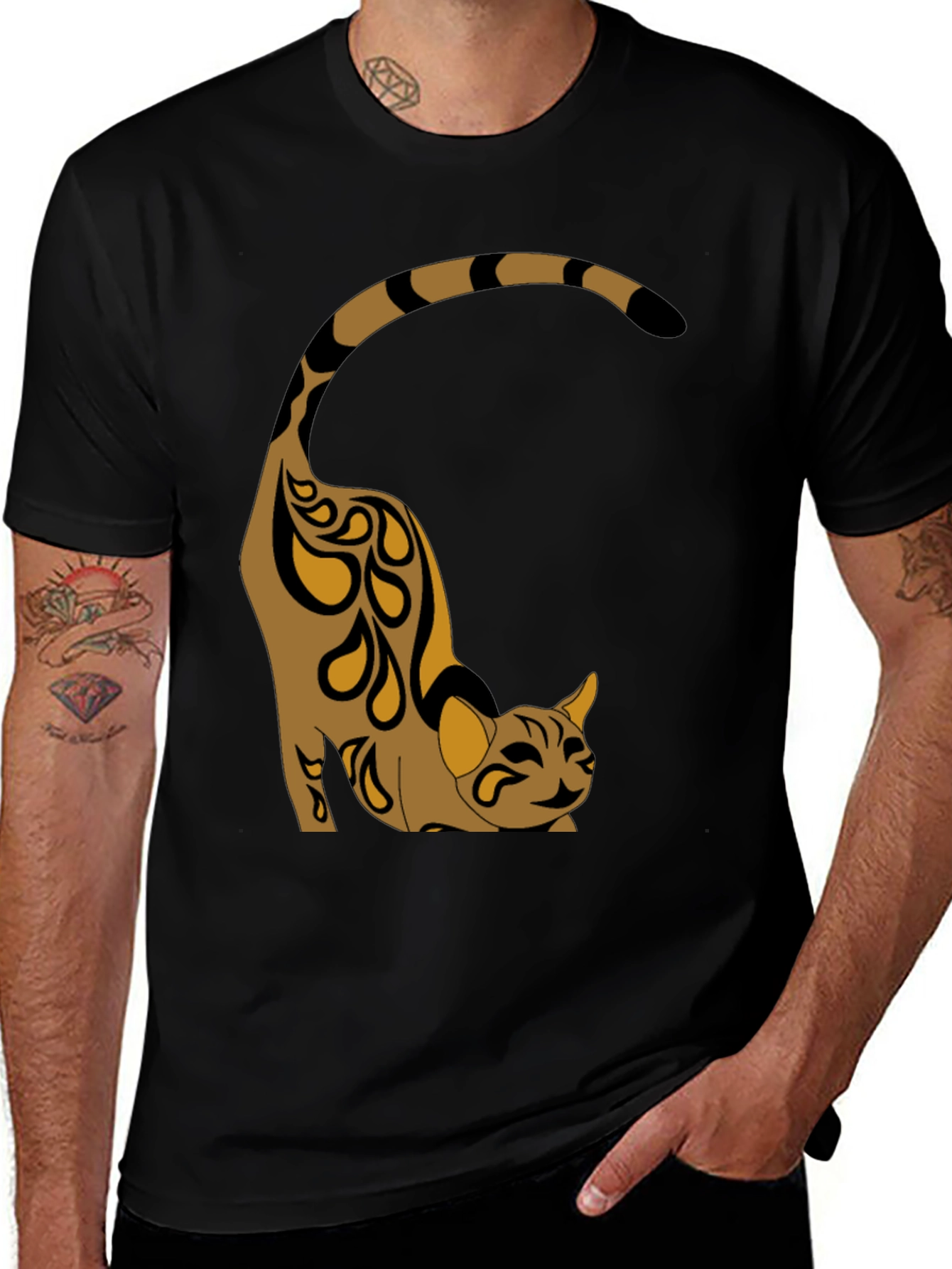 Variant 21 of Cool Cat T-Shirt - Artistic Feline Design