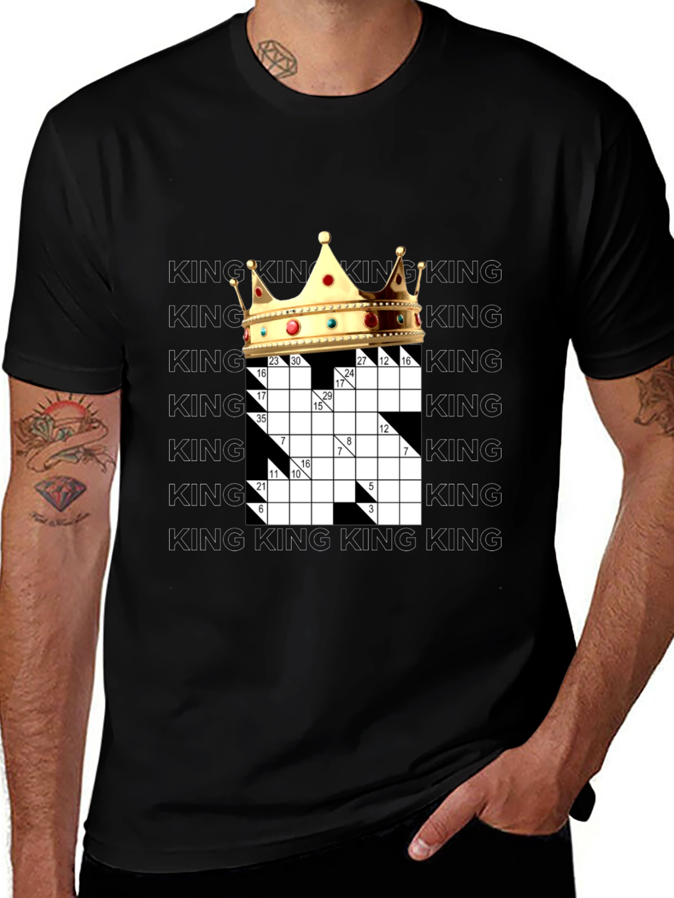 Variant 19 of King Crossword Puzzle T-Shirt