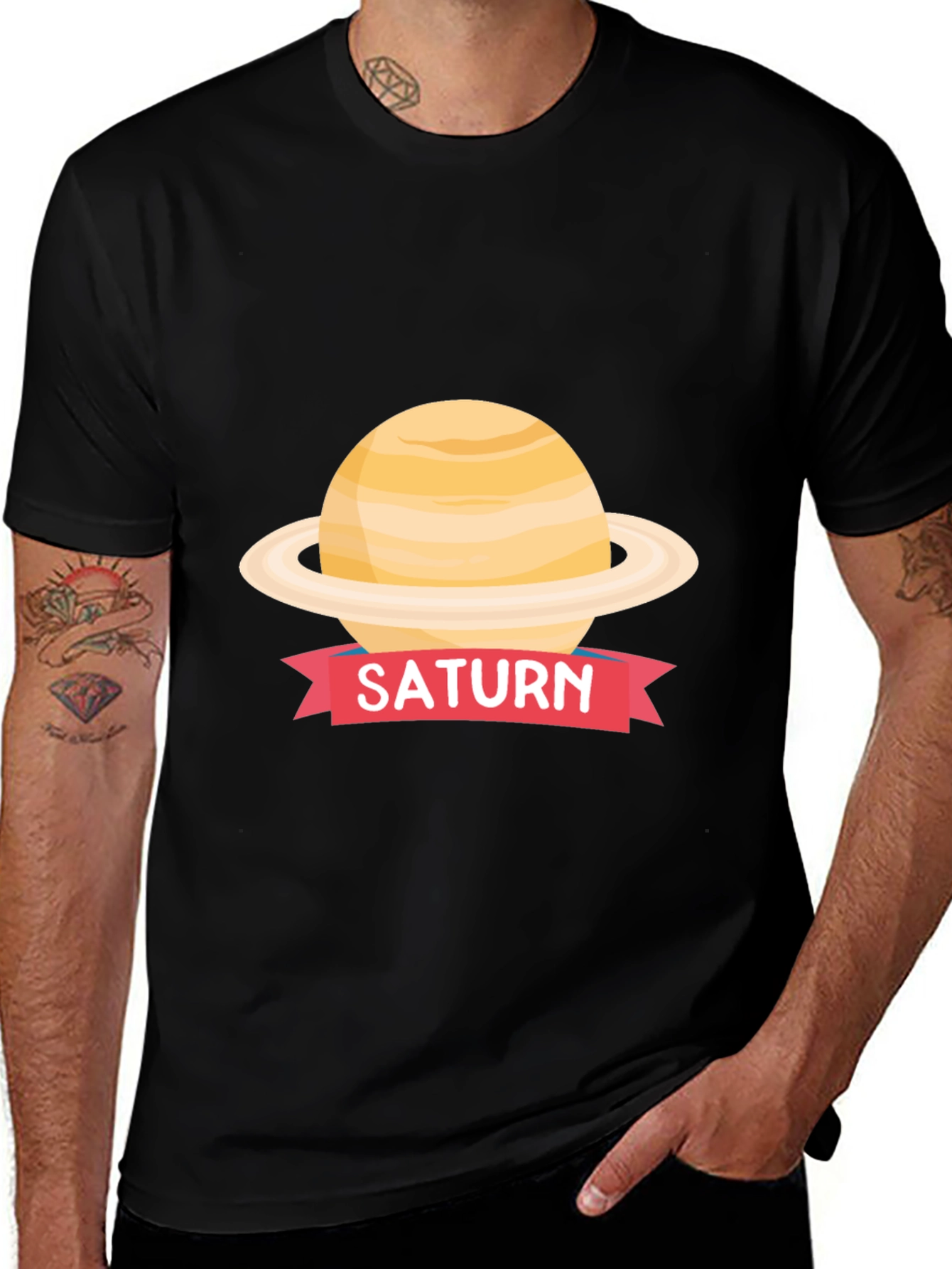 Saturn Planet Graphic Tee - Space Lover T-Shirt