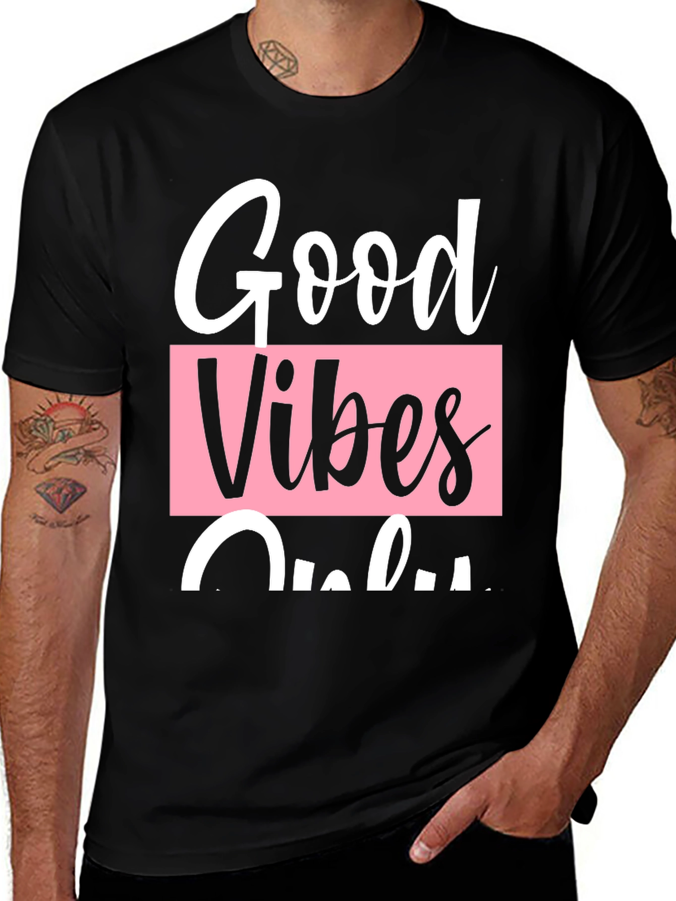 Variant 29 of Good Vibes Only Black Graphic T-Shirt