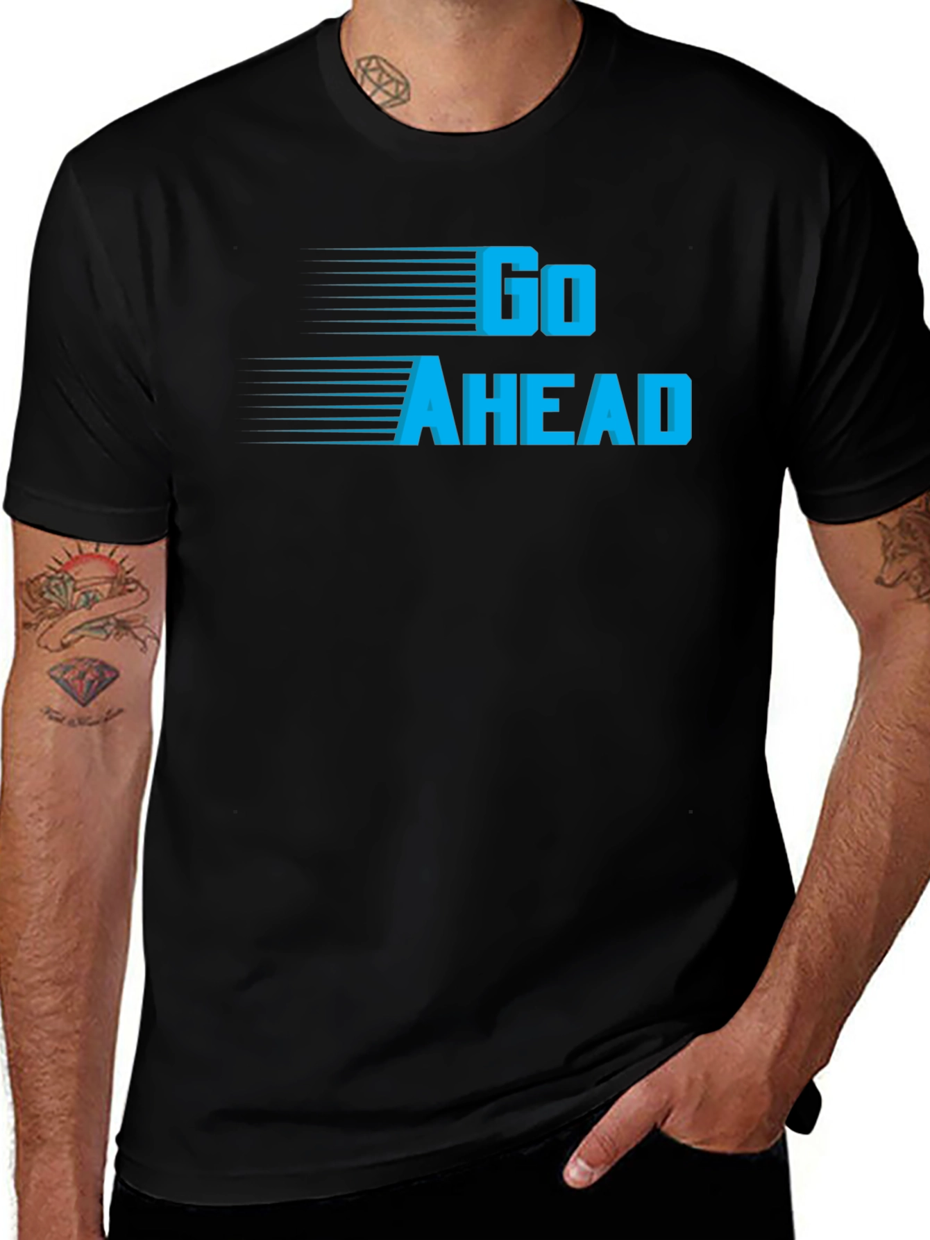 Variant 2 of Go Ahead Graphic Tee - Black Casual Shirt
