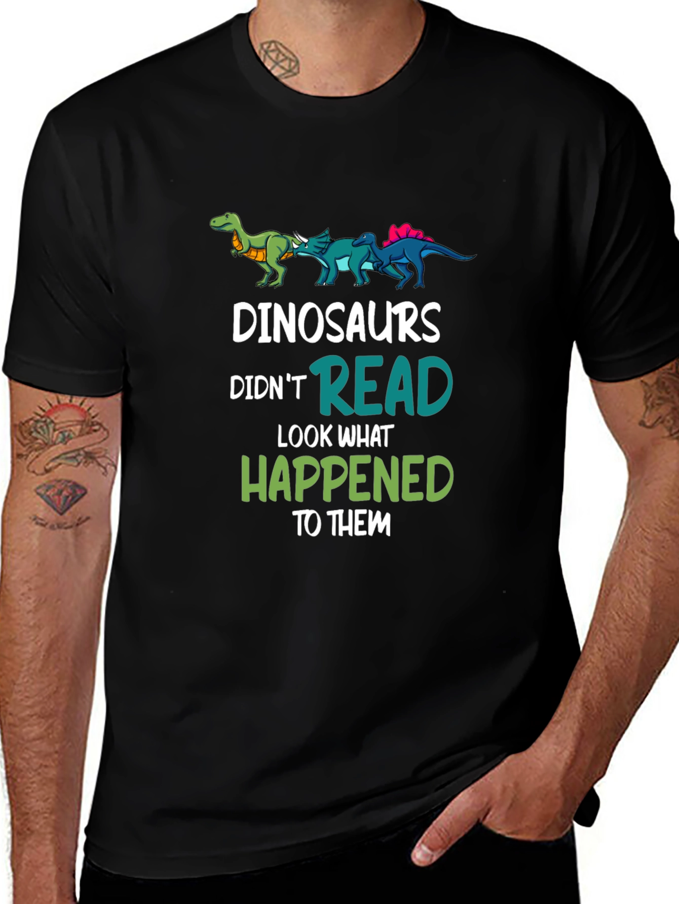Variant 18 of Dinosaurs Didn't Read T-Shirt Funny Dino Lover Tee