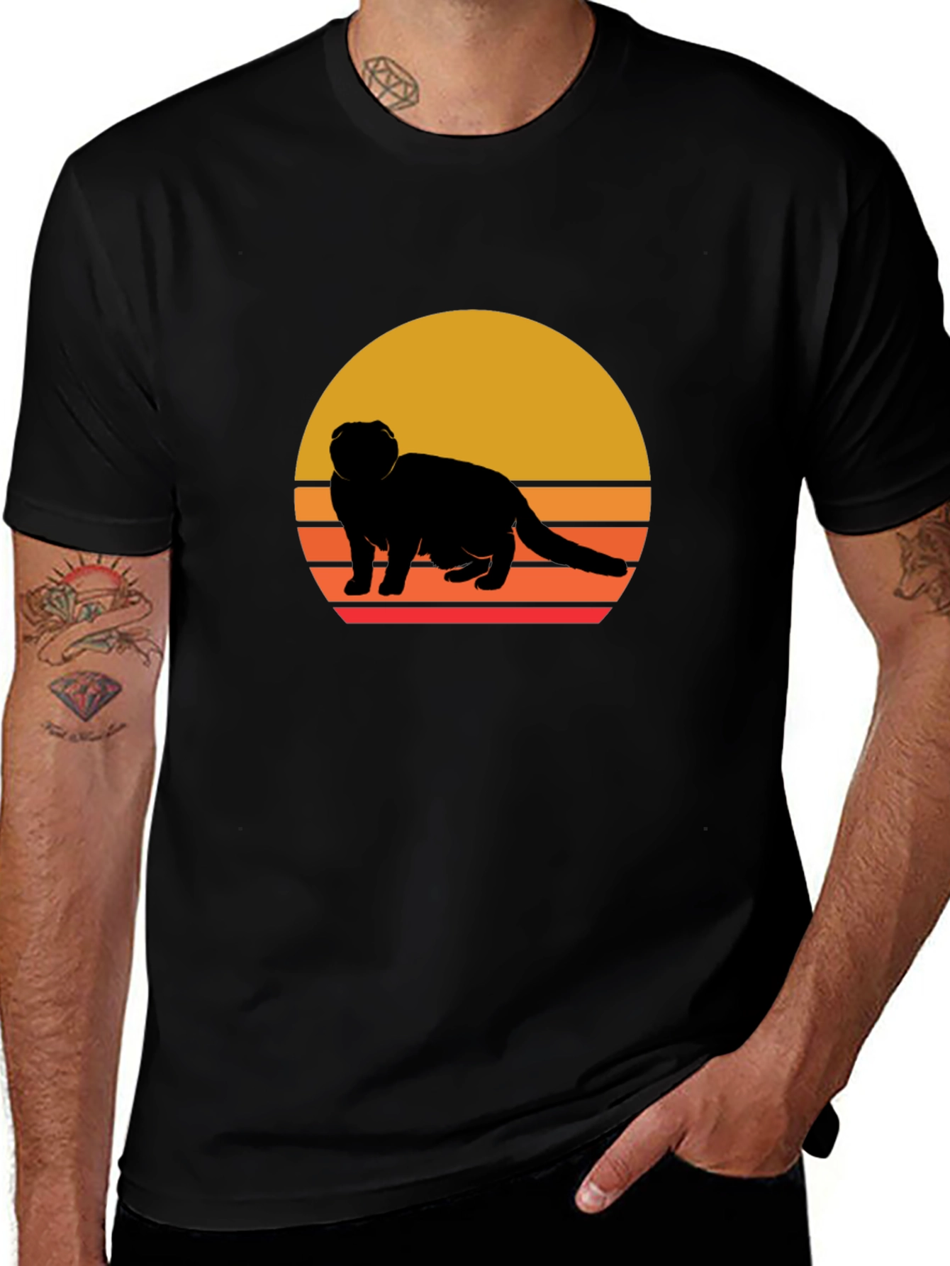 Variant 10 of Retro Otter Sunset Graphic T-Shirt - Soft Cotton Blend
