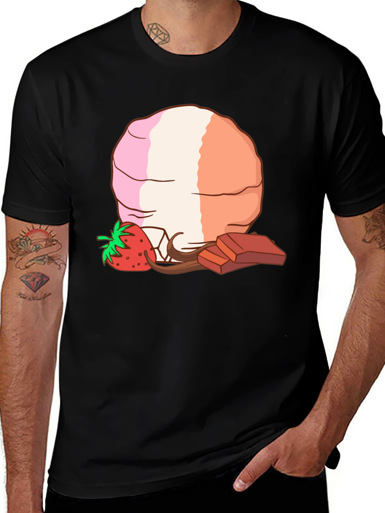 Variant 19 of Strawberry Chocolate Dessert T-Shirt