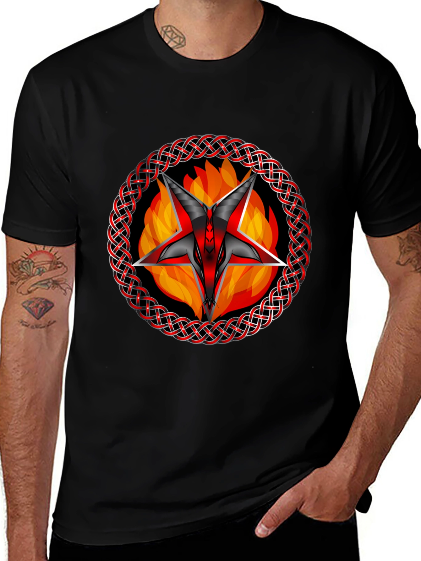 Baphomet Star T-Shirt - Gothic Occult Design