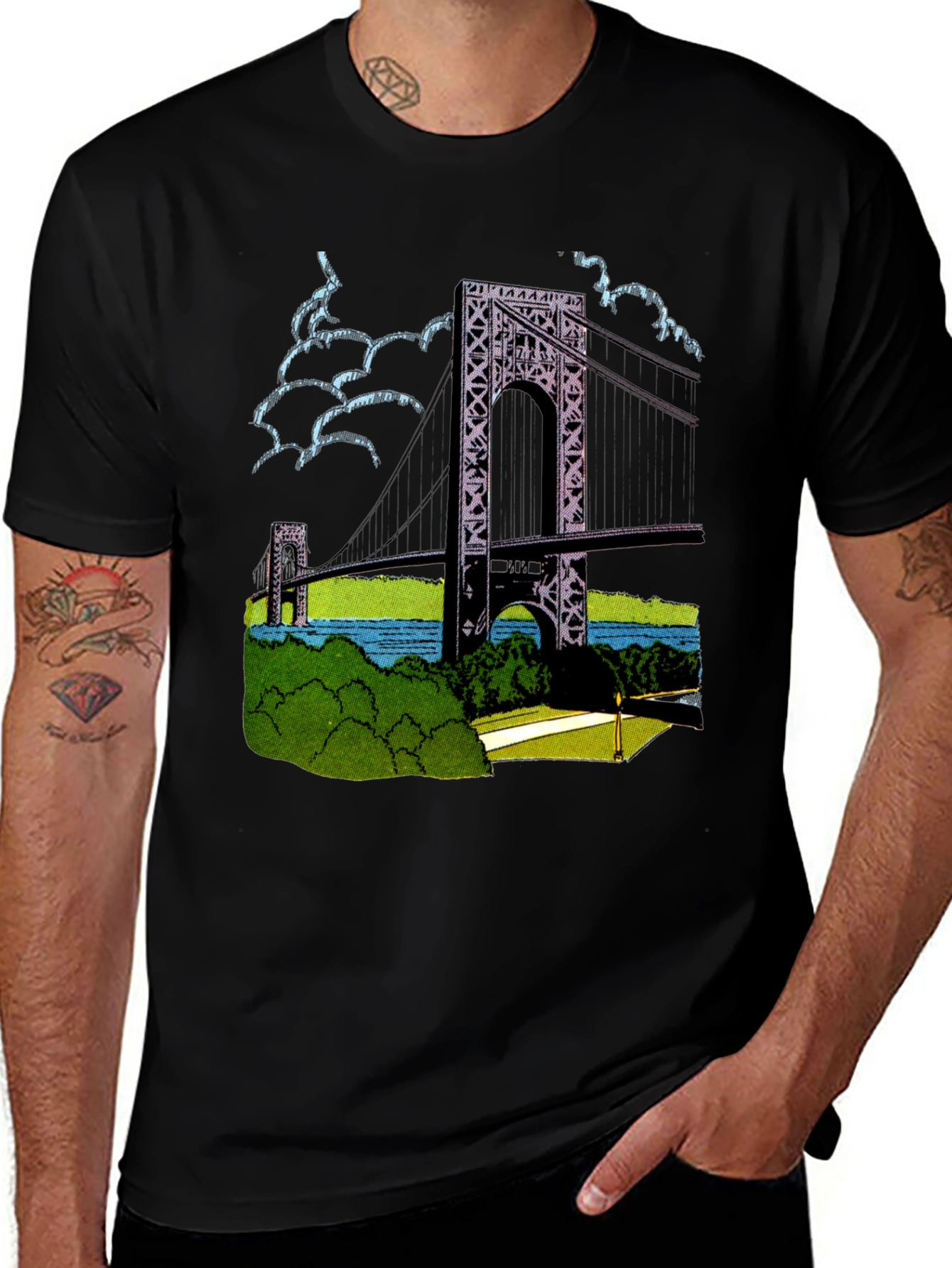 Variant 26 of Bridge Graphic T-Shirt - Classic Cool Style