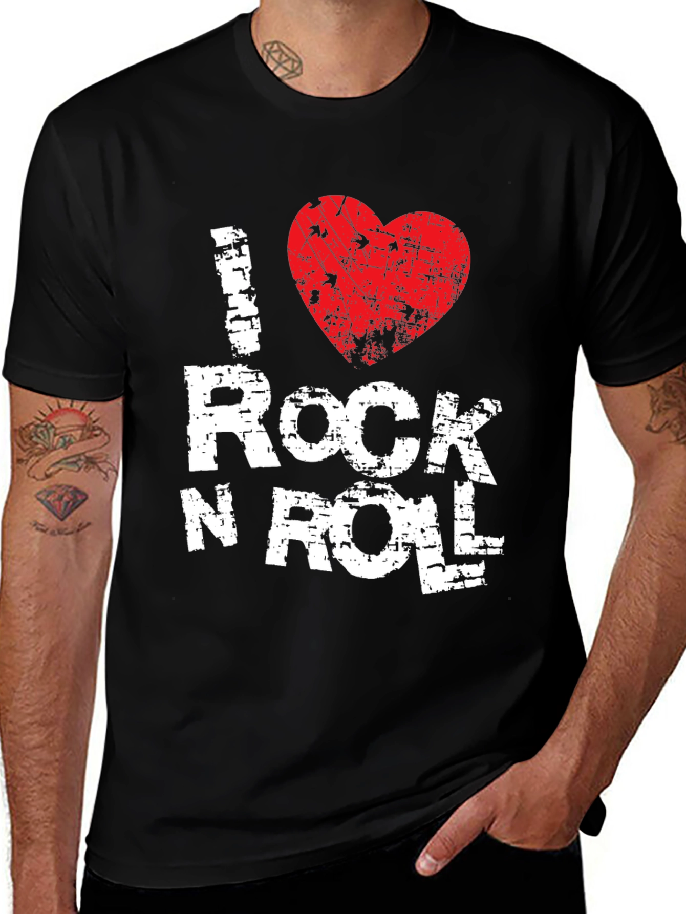 Variant 13 of I Heart Rock N Roll T-Shirt - Black