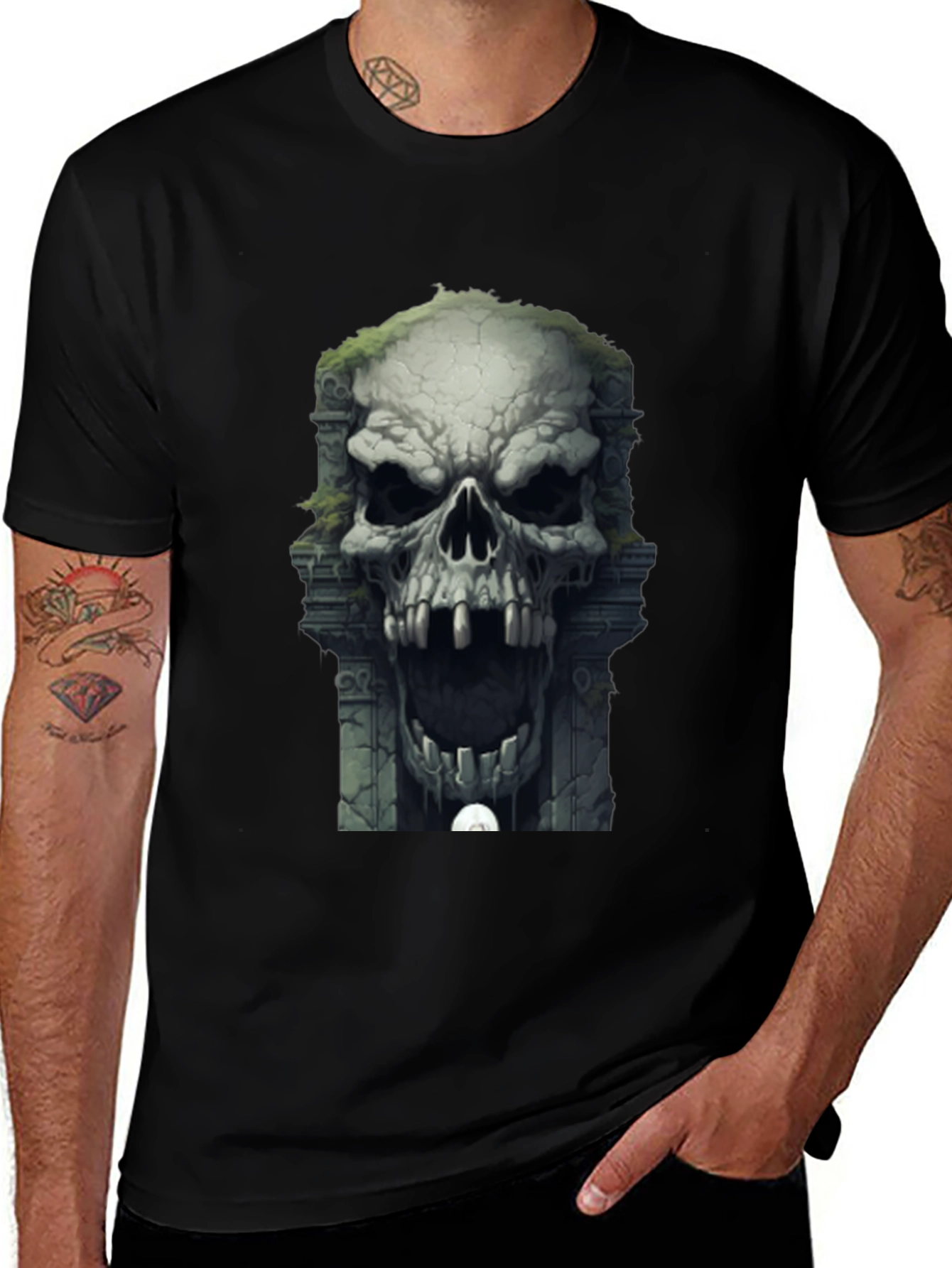 Variant 28 of Skull Portal Graphic Tee - Black
