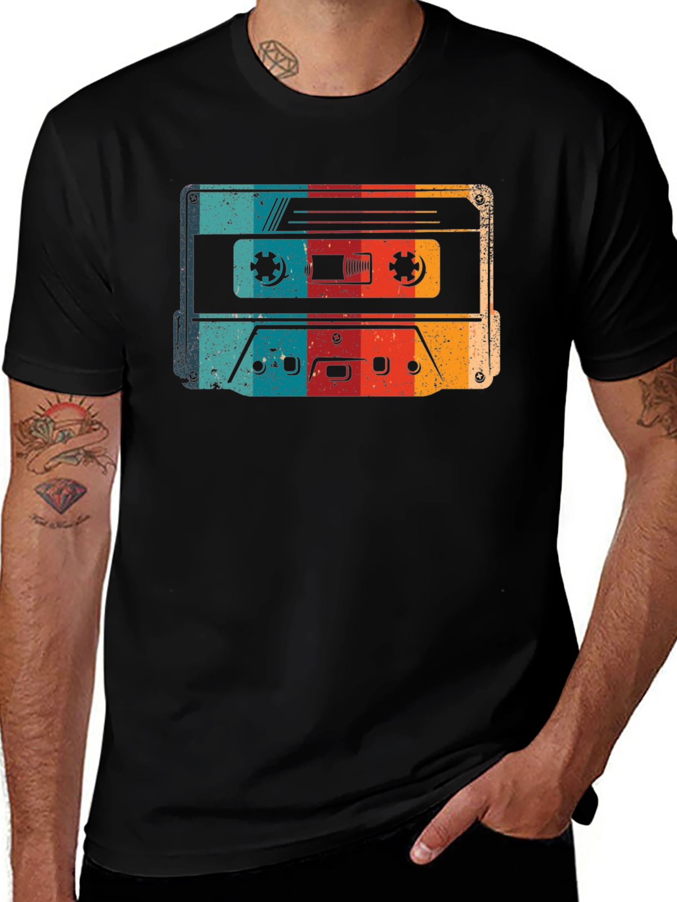 Variant 26 of Retro Cassette Tape Graphic Tee - Vintage Music Lover Shirt