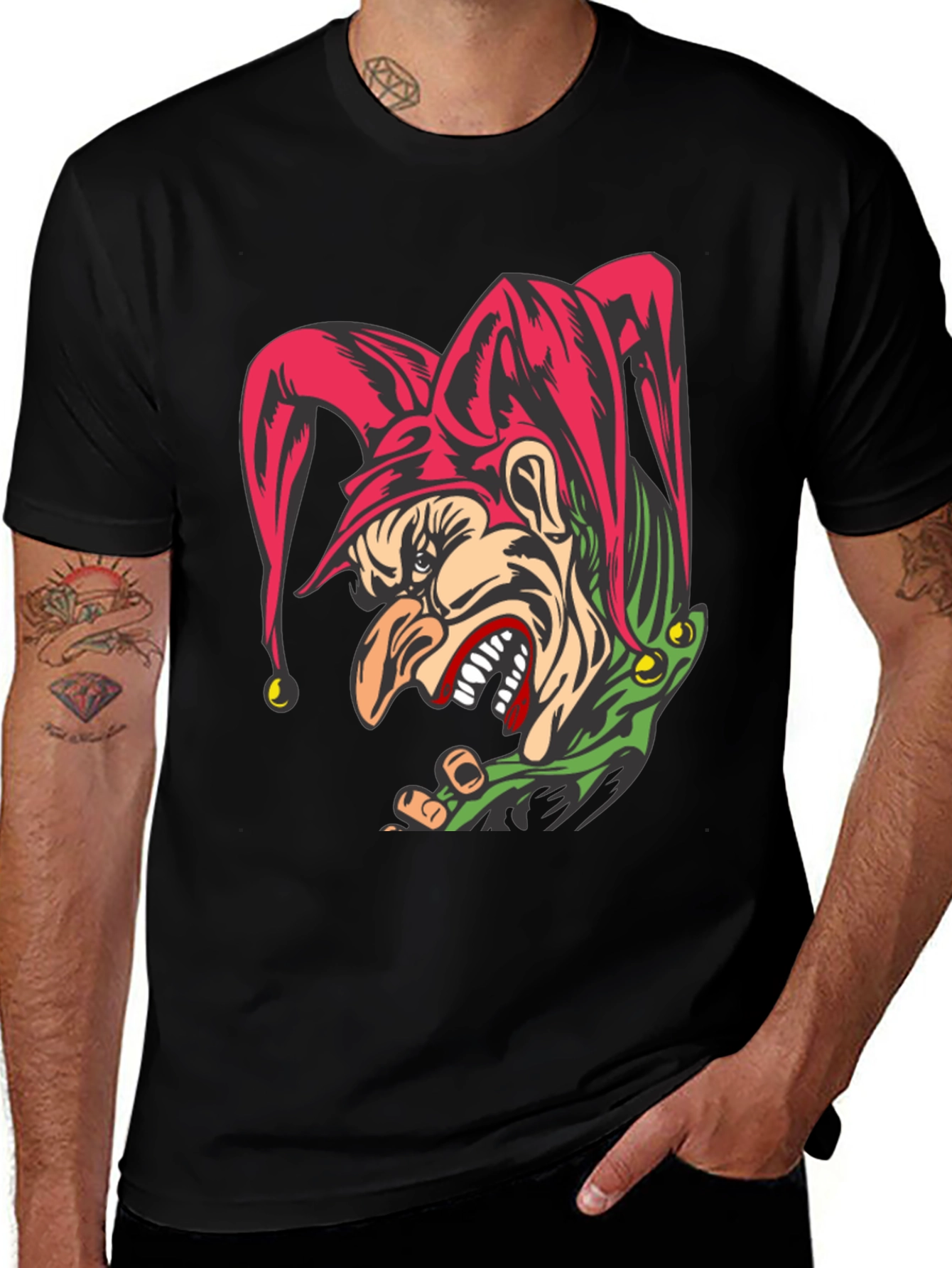 Variant 5 of Evil Jester Graphic Tee - Black Cotton T-Shirt