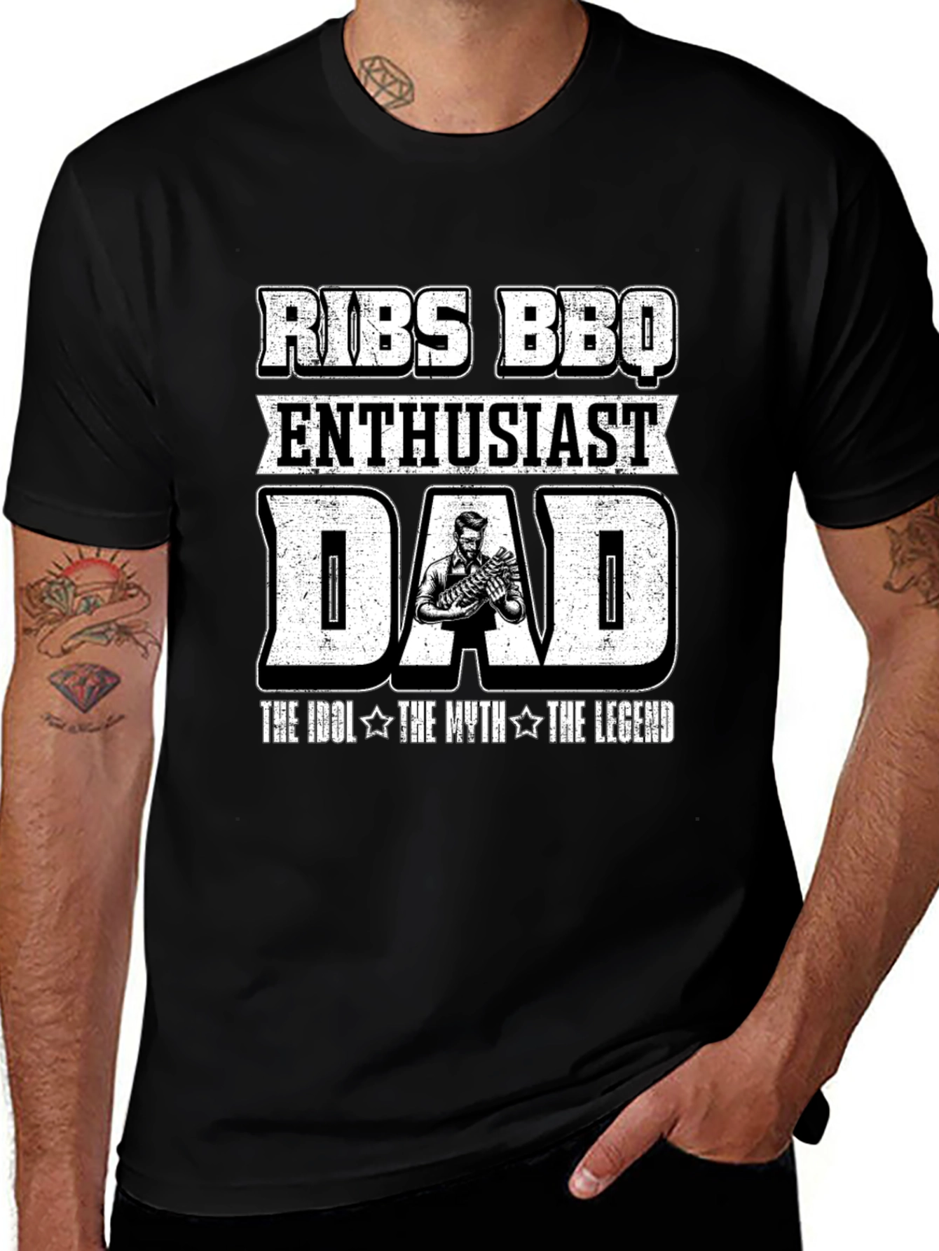 Ribs BBQ Enthusiast Dad T-Shirt