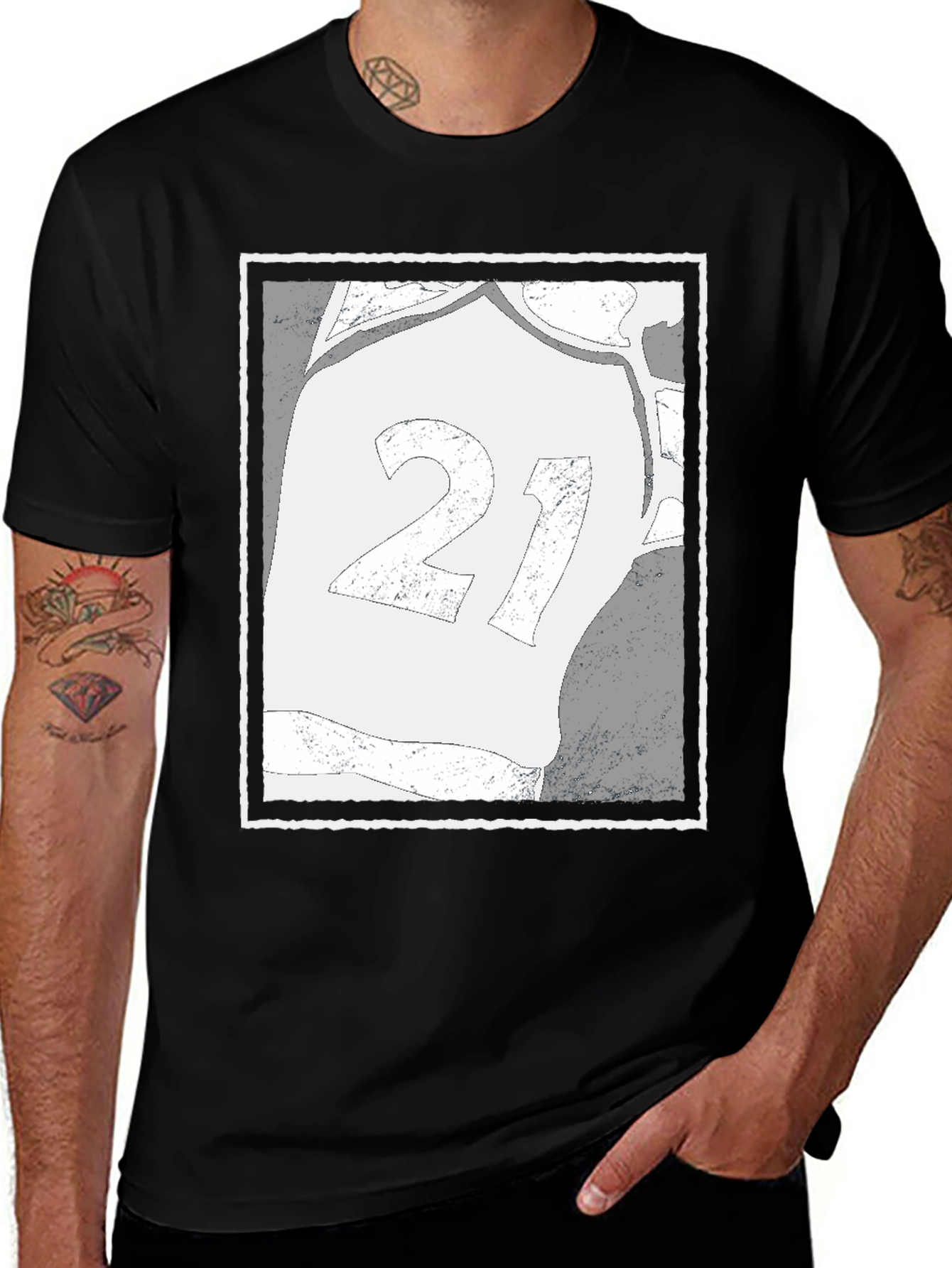 Variant 6 of Retro Jersey Number 21 Graphic Tee