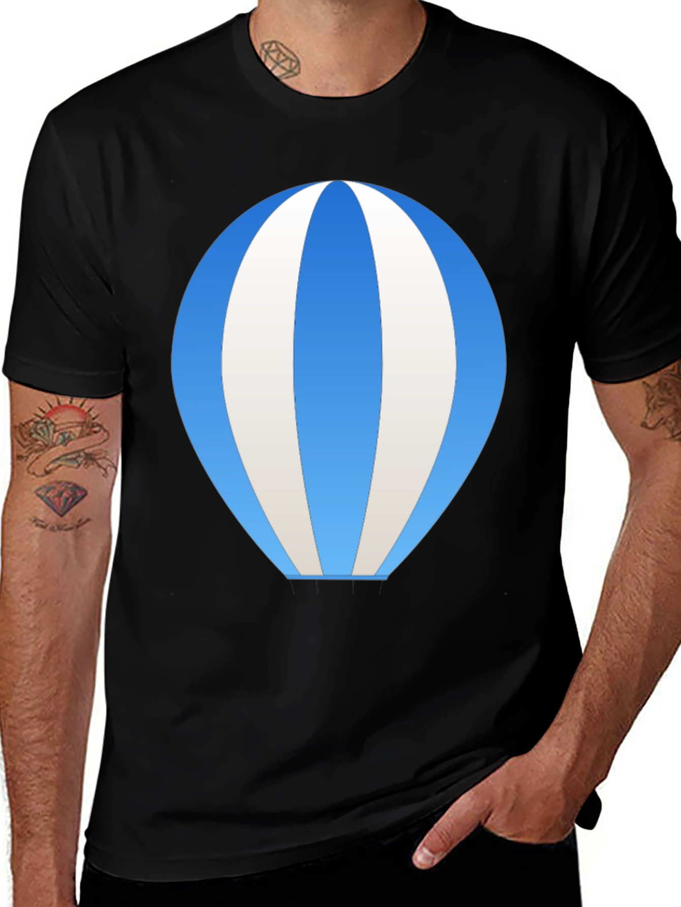 Variant 15 of Blue Hot Air Balloon Graphic Tee
