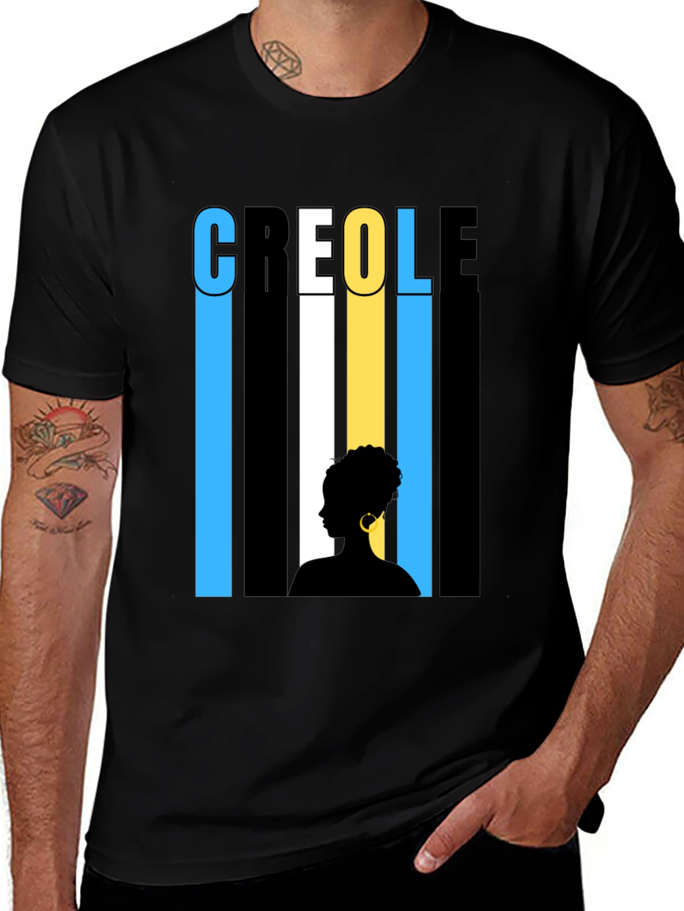 Creole Silhouette Graphic Tee - Stylish & Unique