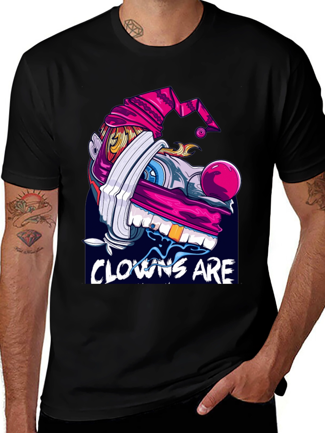 Variant 19 of Clown Graphic Black T-Shirt