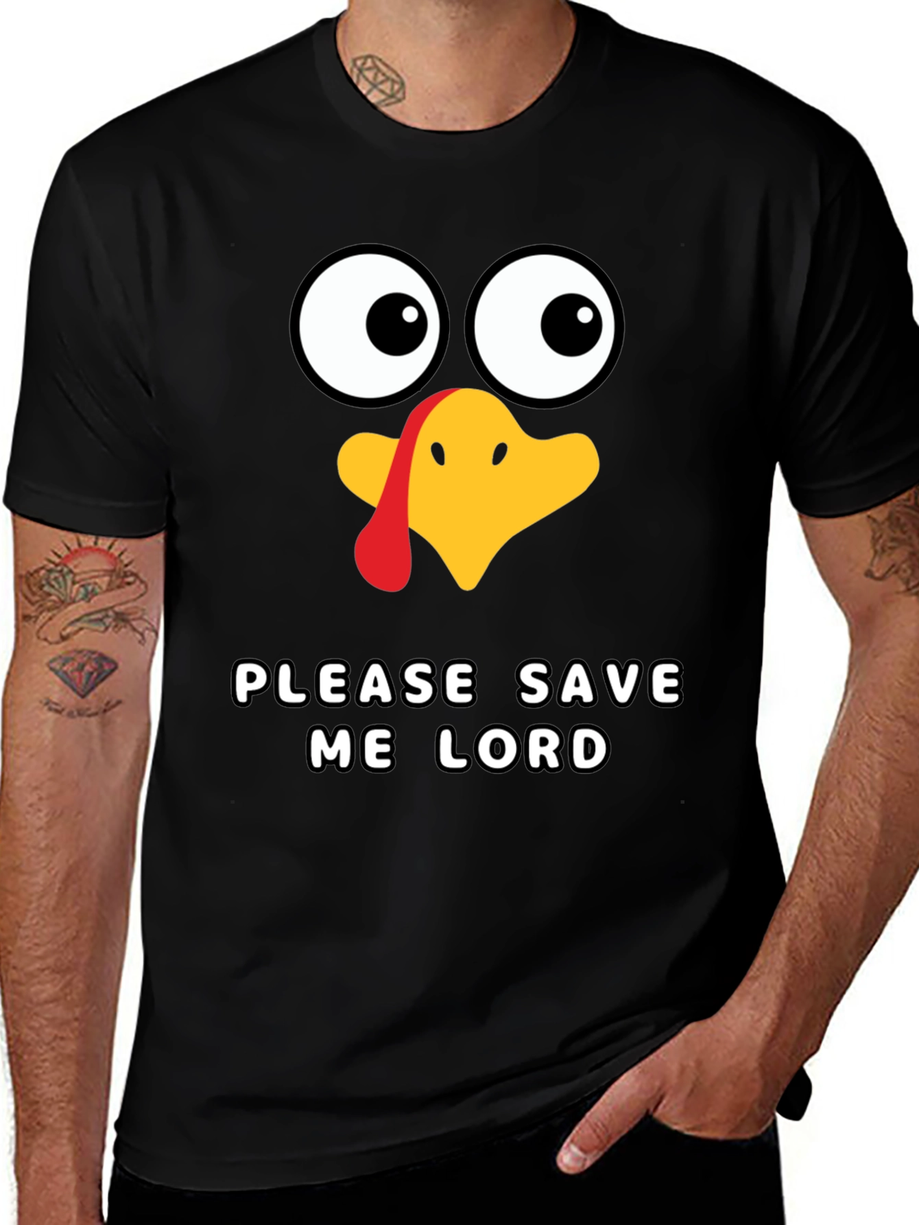 Variant 6 of Funny Thanksgiving Turkey Save Me Lord T-Shirt