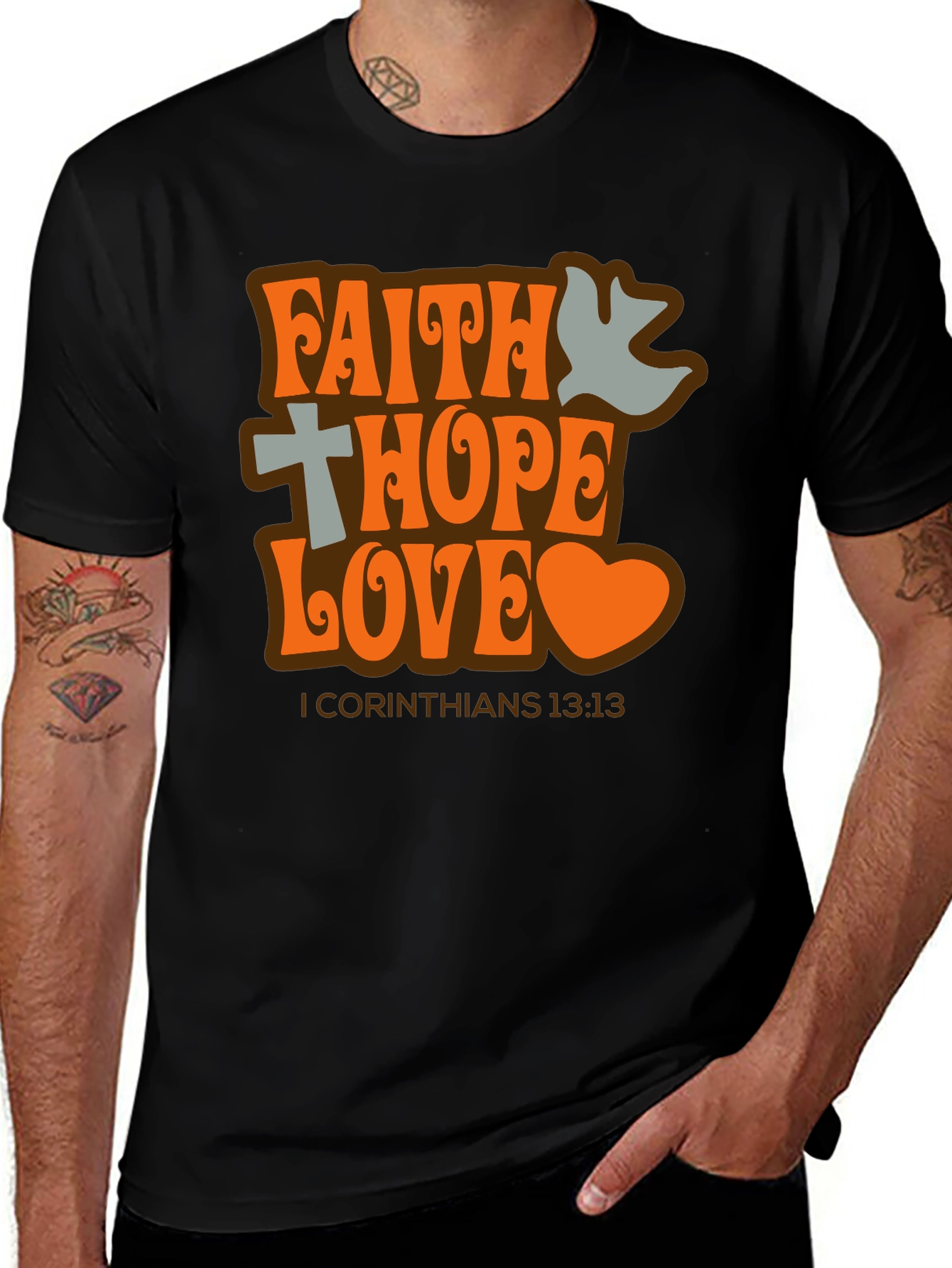 Faith Hope Love T-Shirt - 1 Corinthians 13:13 - Christian Tee