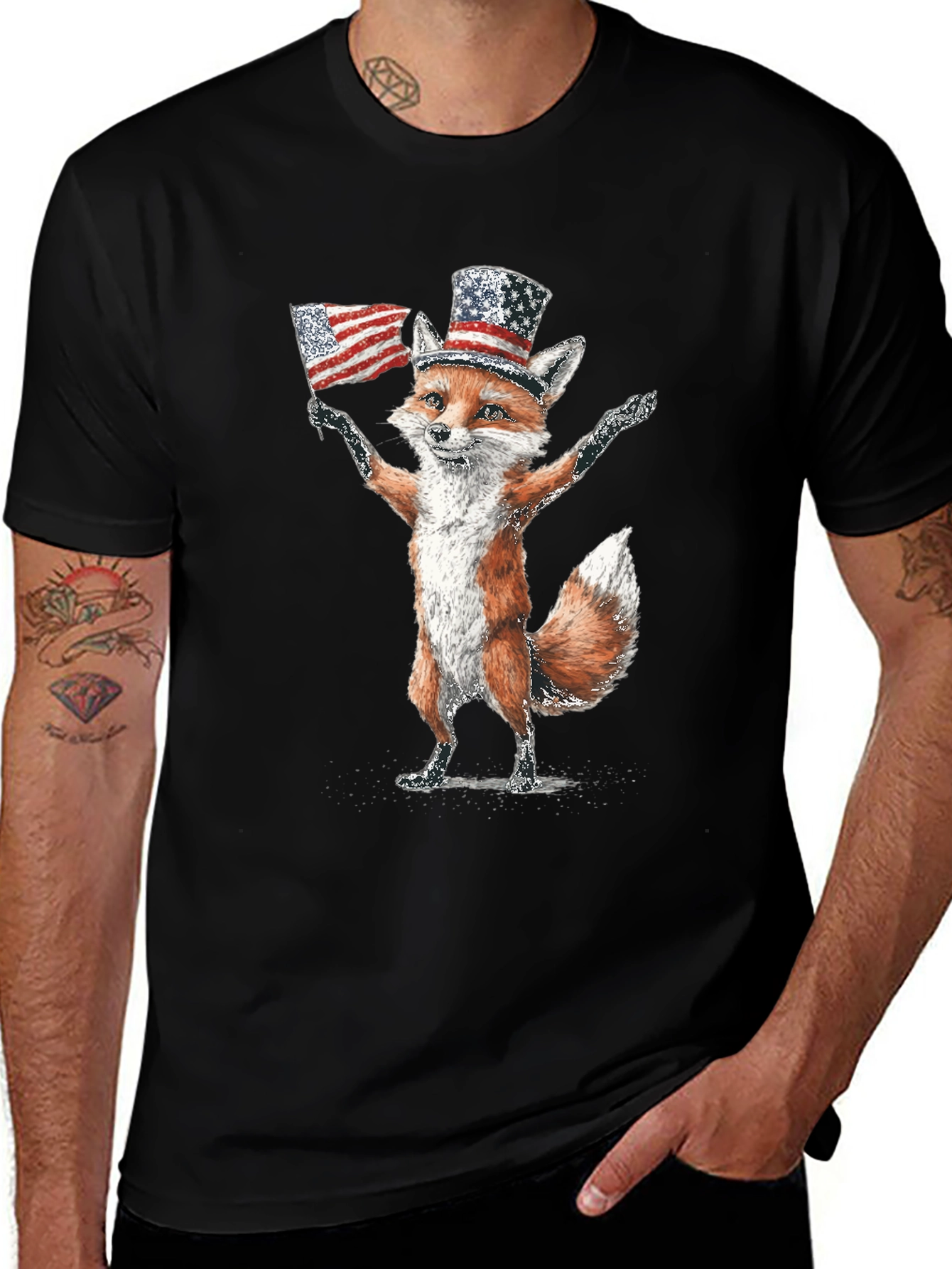 Variant 19 of Patriotic Fox T-Shirt