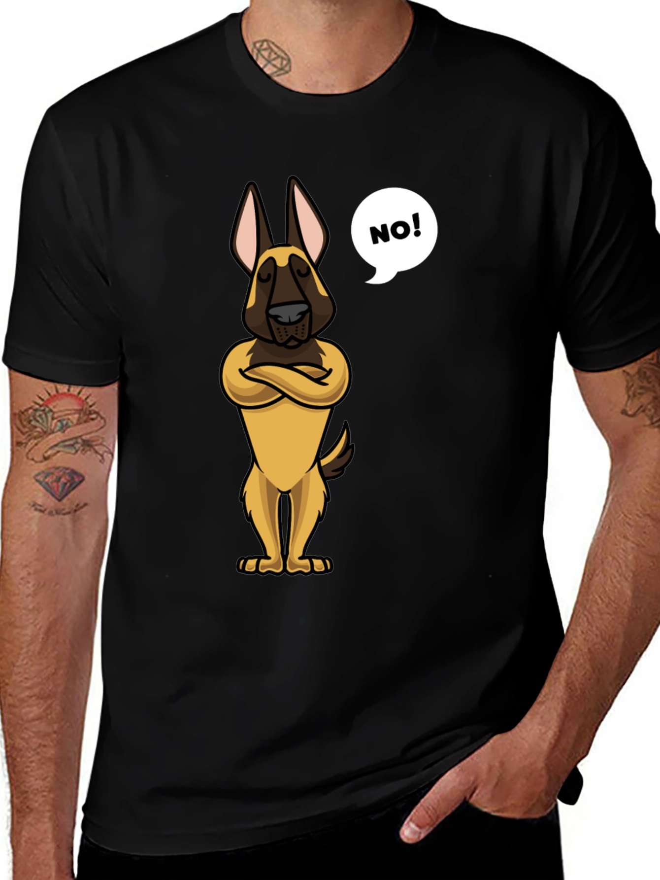 Variant 15 of Funny Dog Cartoon T-Shirt - "NO!"