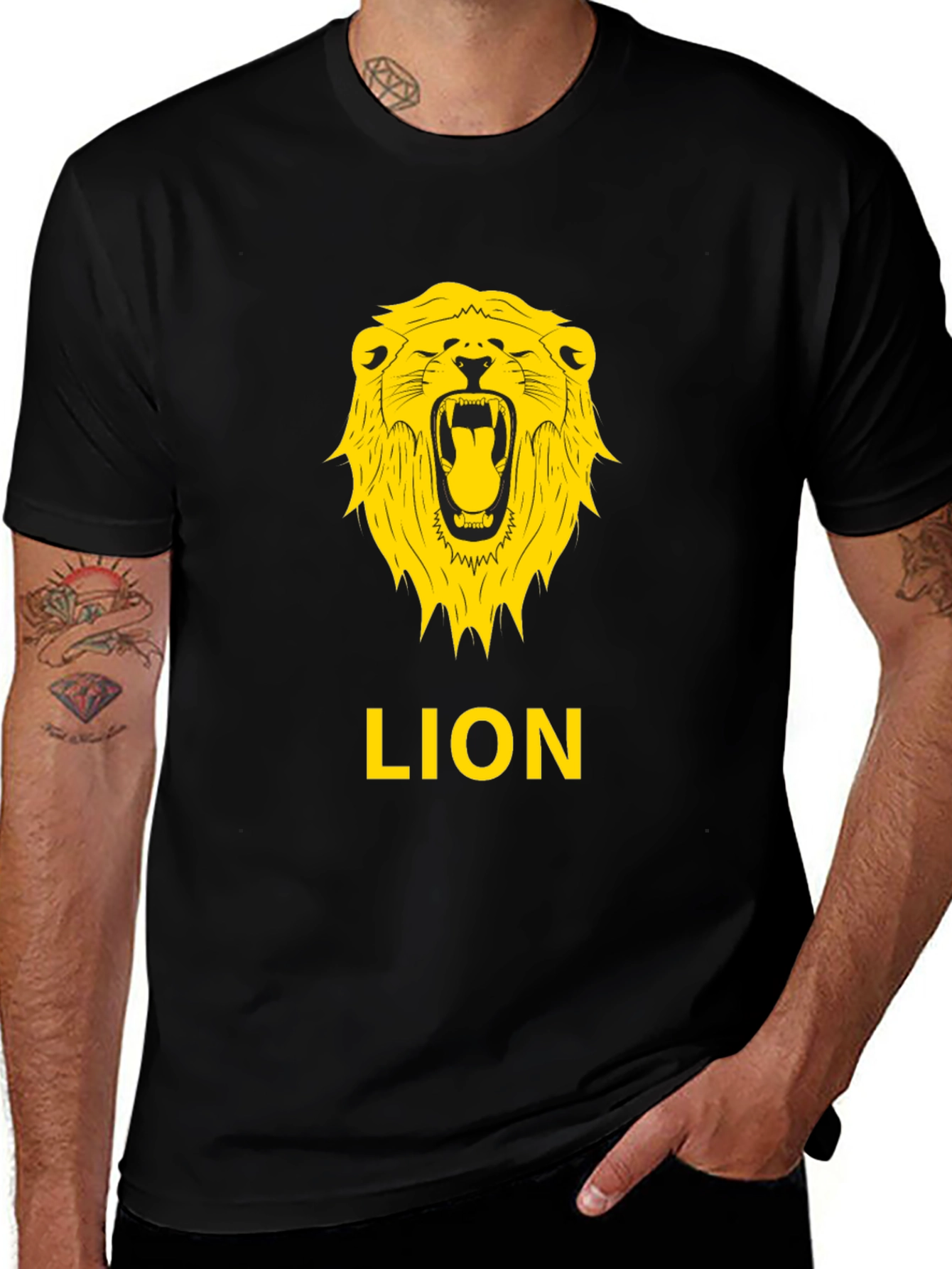 Variant 24 of Lion Graphic Tee - Bold Black T-Shirt