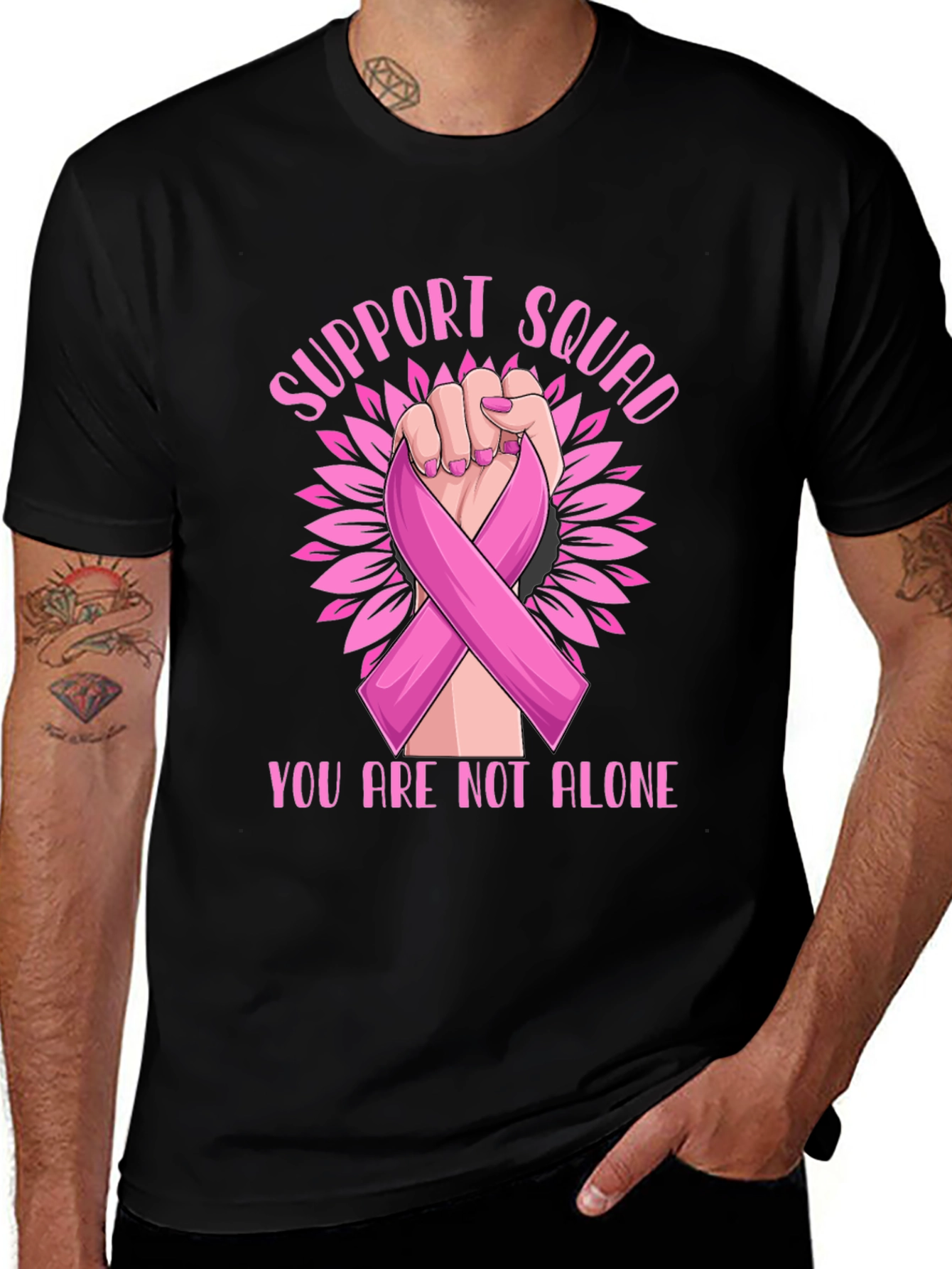 Variant 12 of Support Squad Breast Cancer Awareness T-Shirt