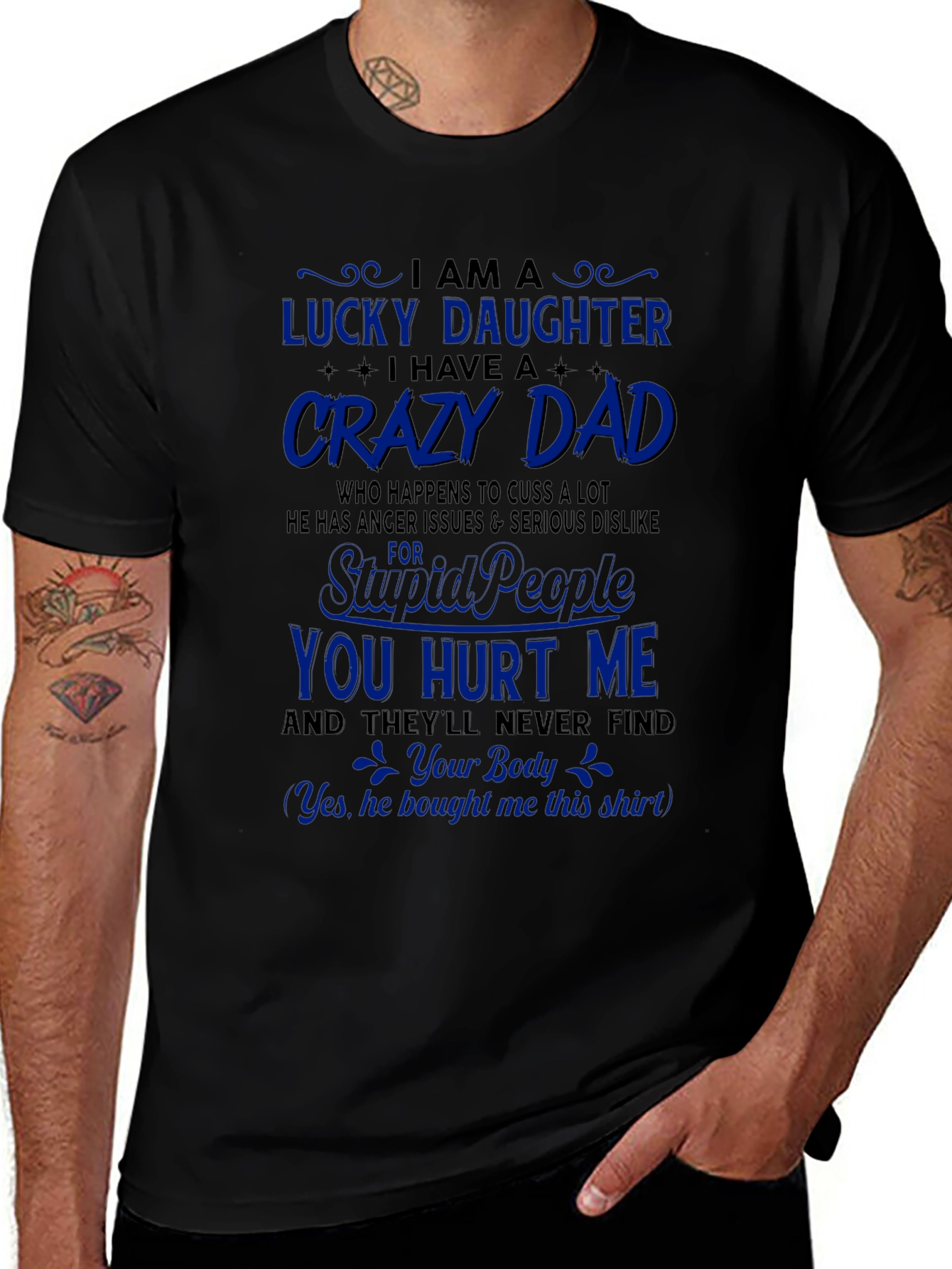 Variant 11 of Lucky Daughter Crazy Dad Graphic Tee