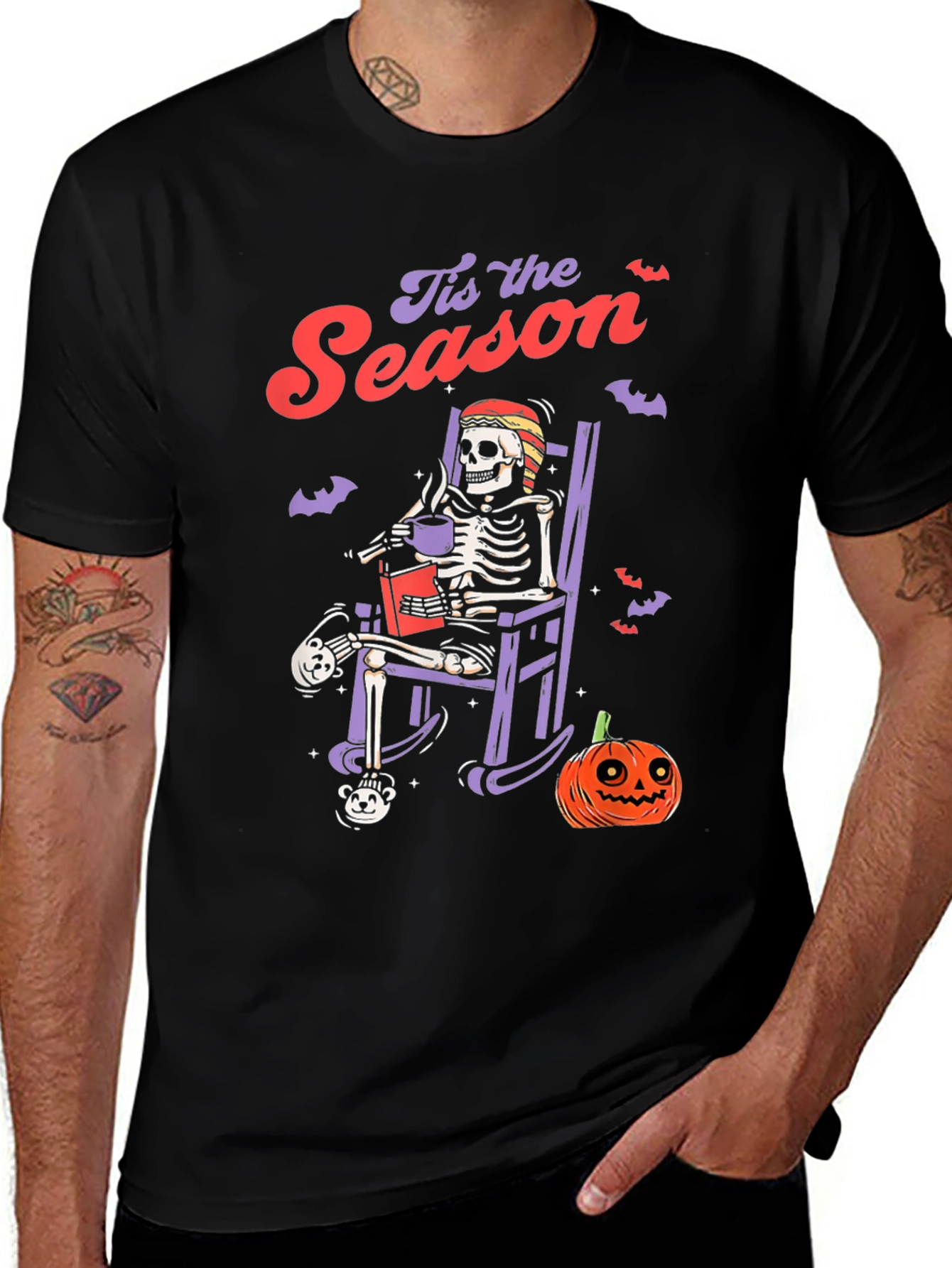 Tis the Season Halloween Skeleton Graphic T-Shirt
