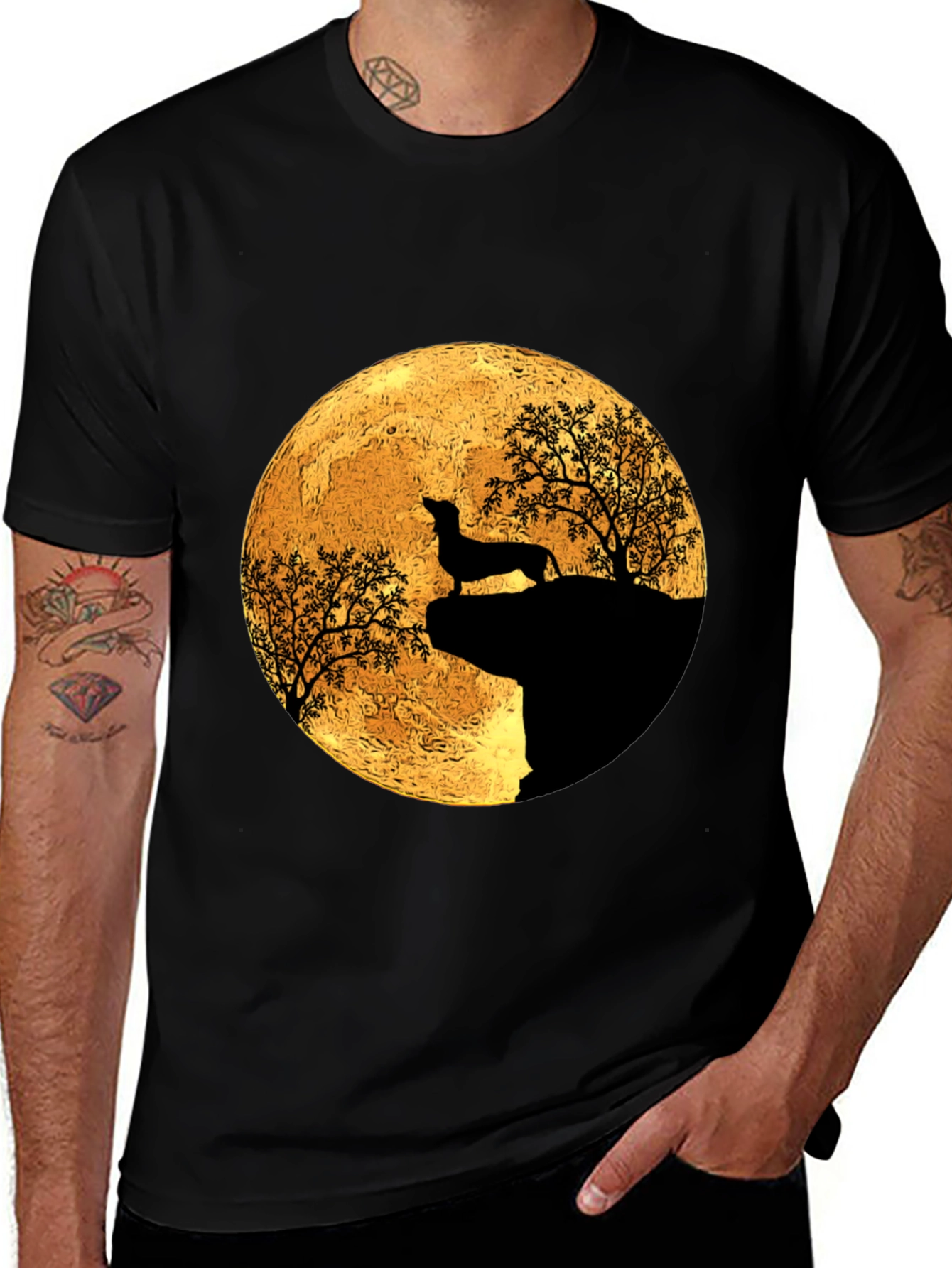 Variant 18 of Dachshund Moon Silhouette T-Shirt