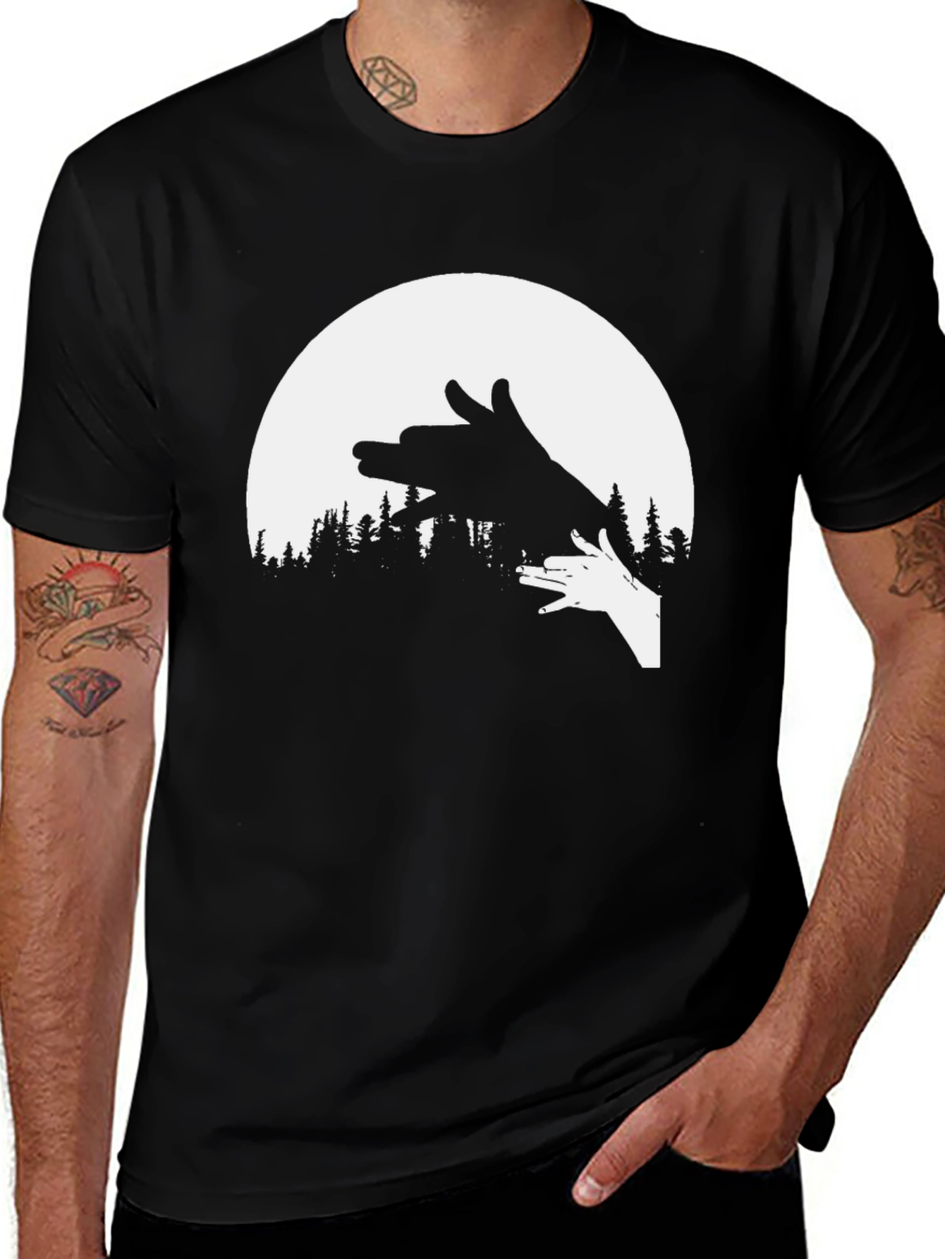 Shadow Puppet T-Shirt - Wolf Design