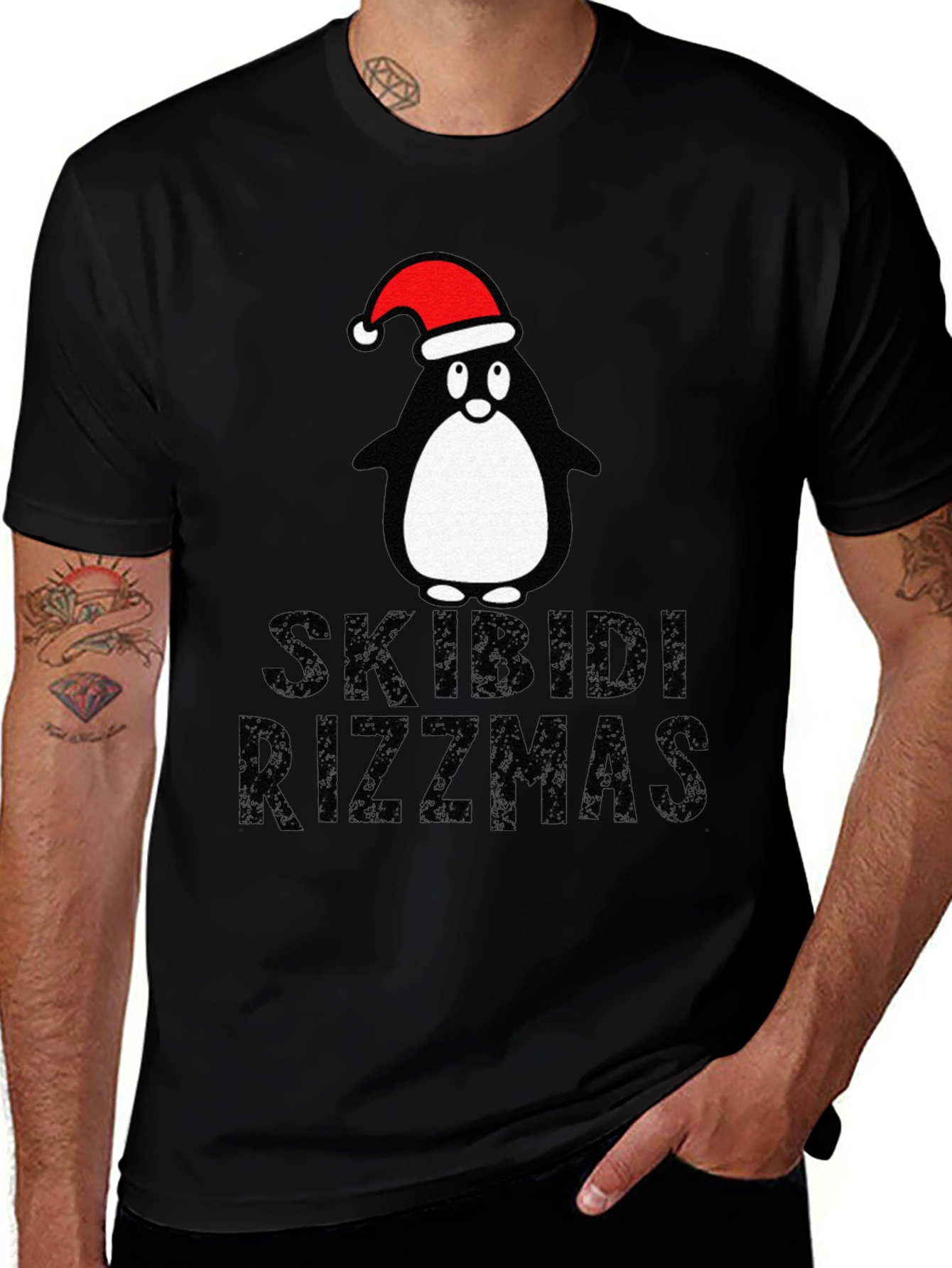Variant 11 of Skibidi Rizzmas Christmas Penguin T-Shirt