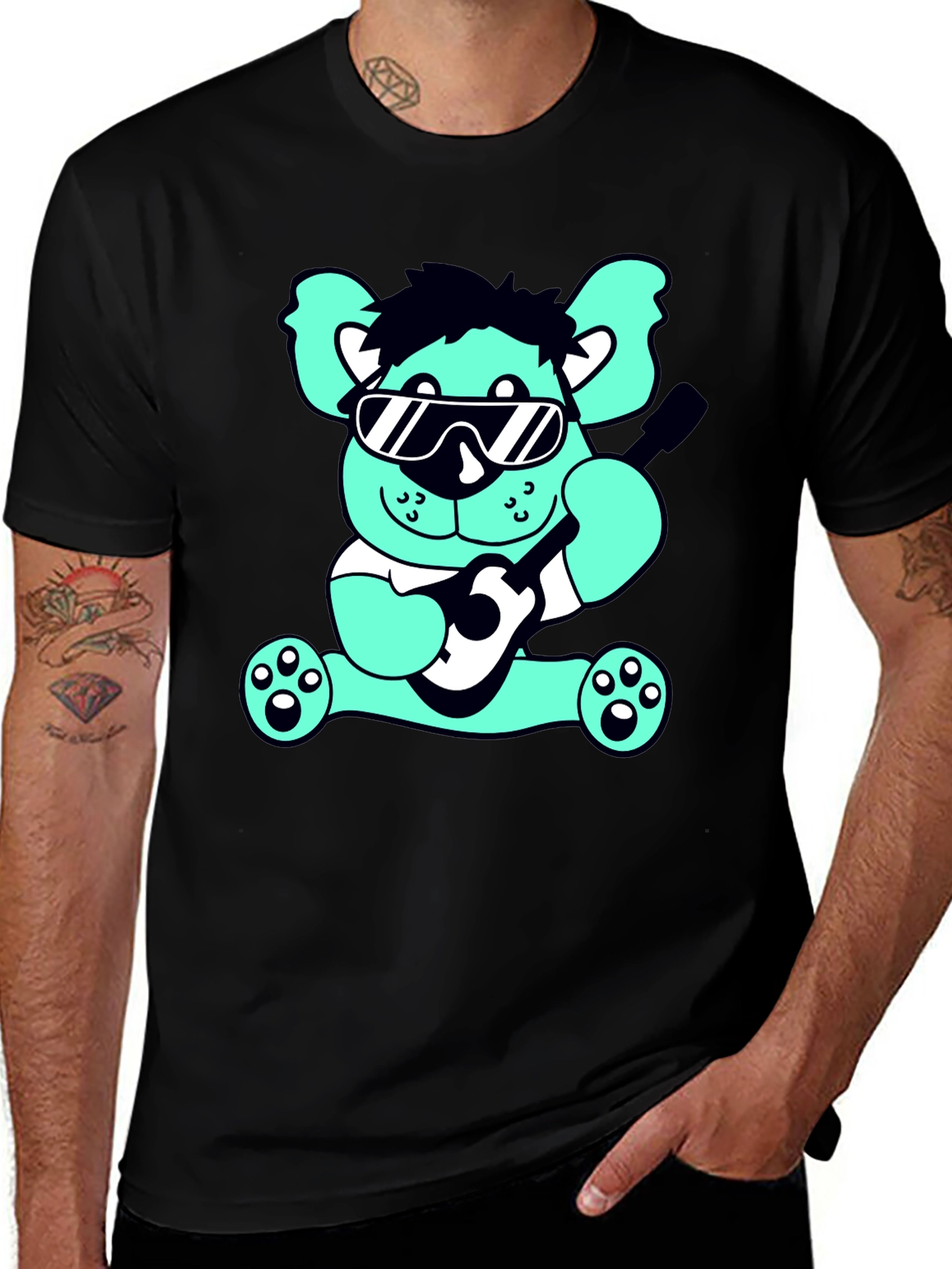 Variant 8 of Cool Bear Guitar T-Shirt