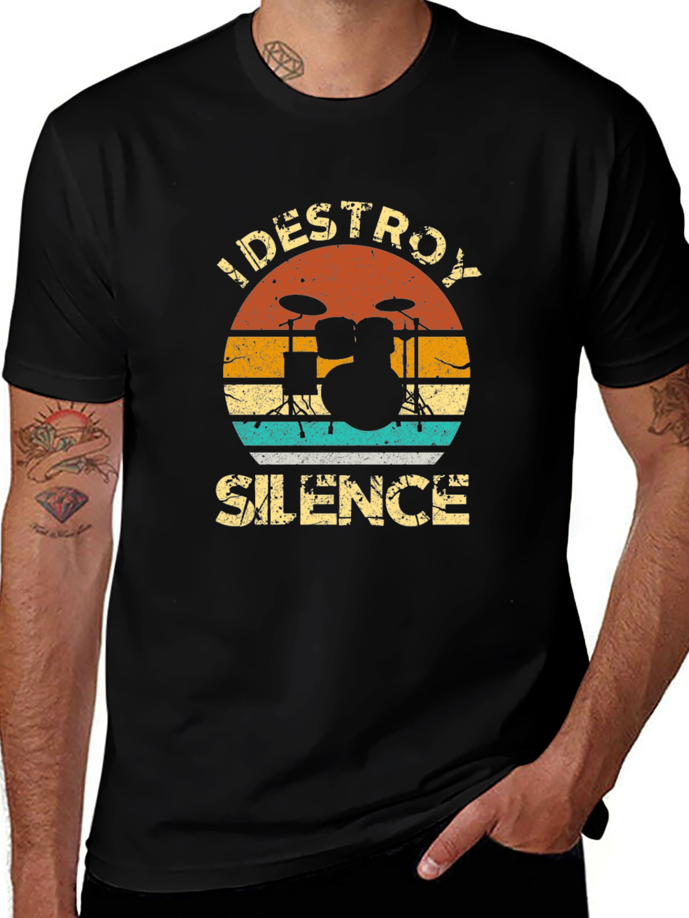 Variant 25 of I DESTROY SILENCE Drummer Graphic Tee