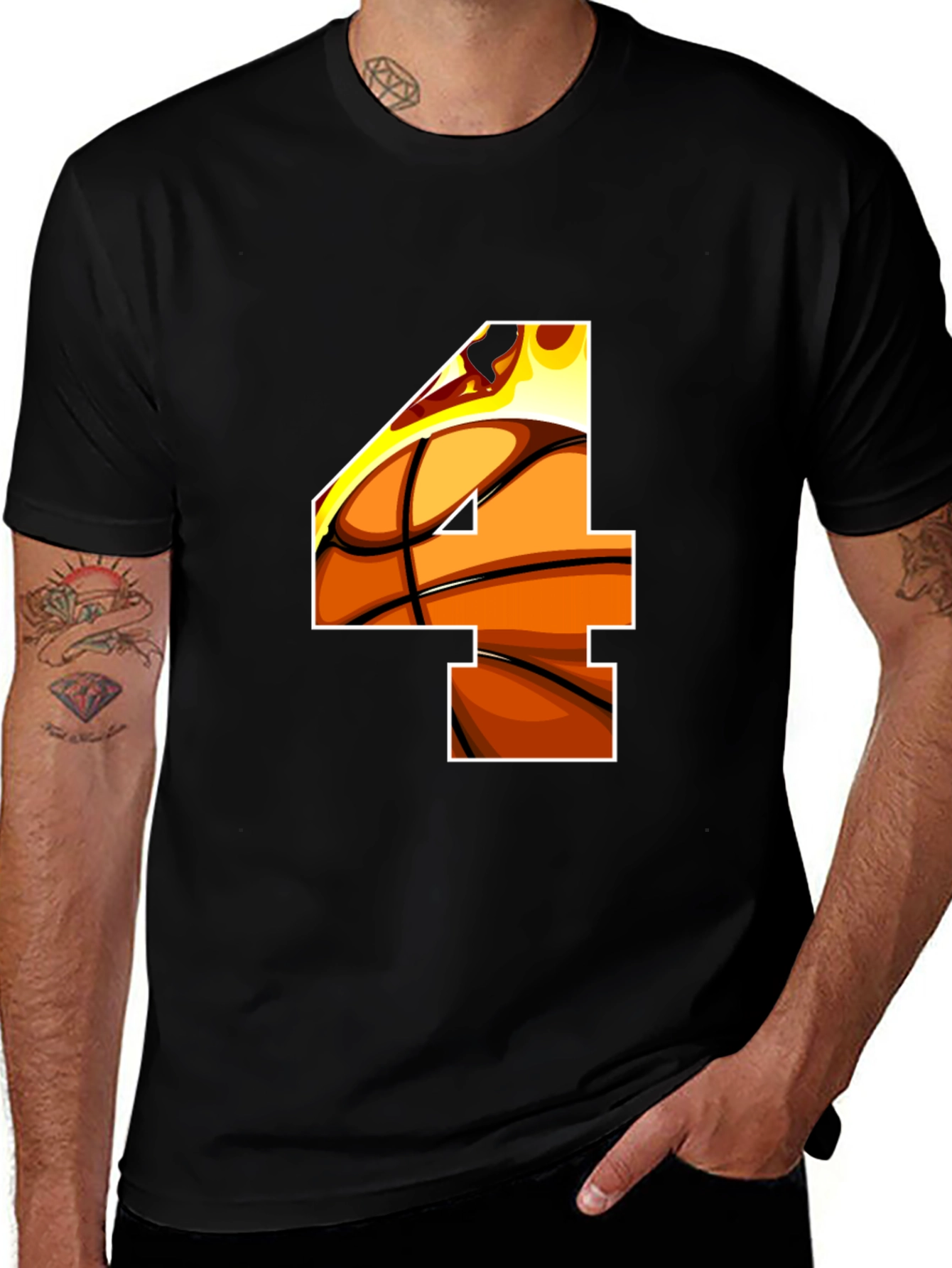 Variant 14 of Basketball Number 4 Graphic Tee