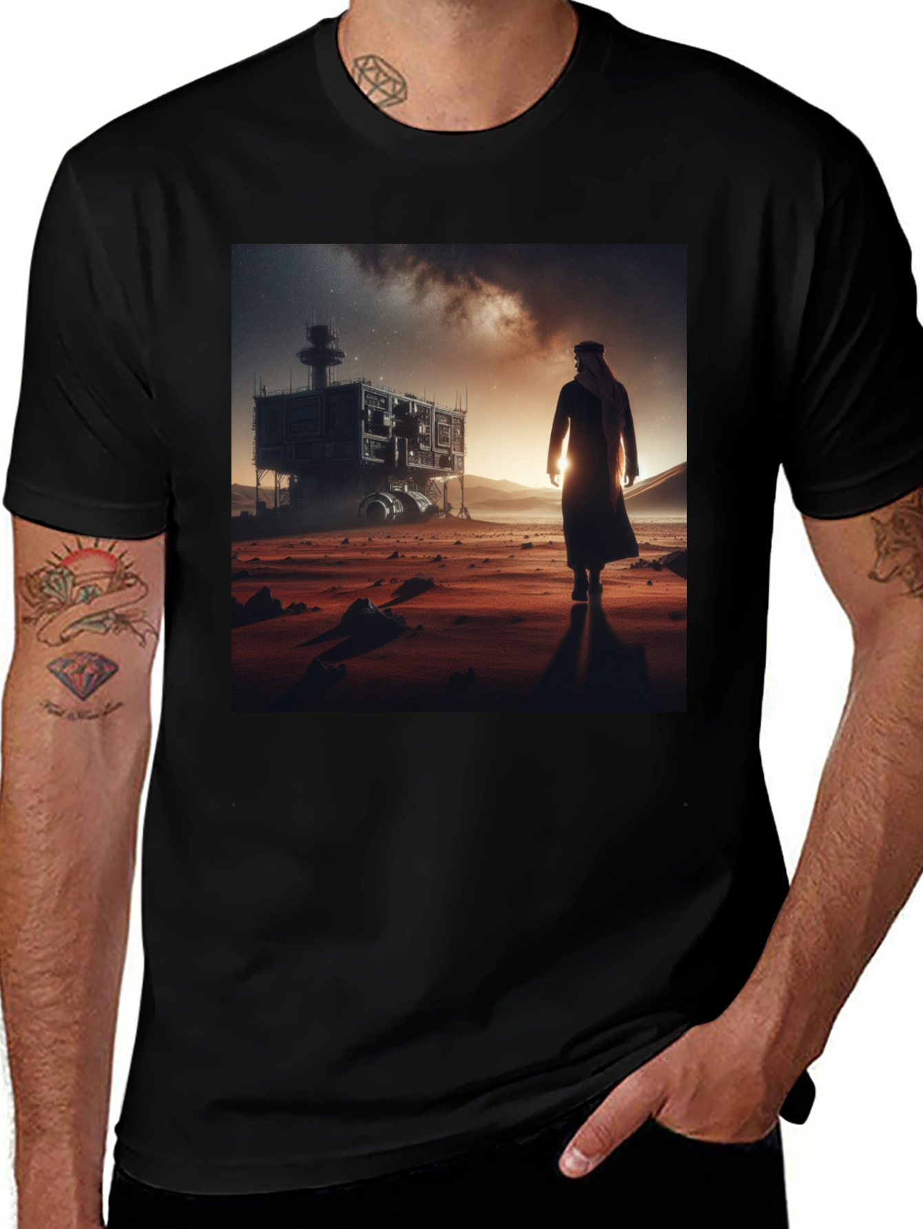 Variant 30 of Futuristic Desert Traveler Graphic Tee