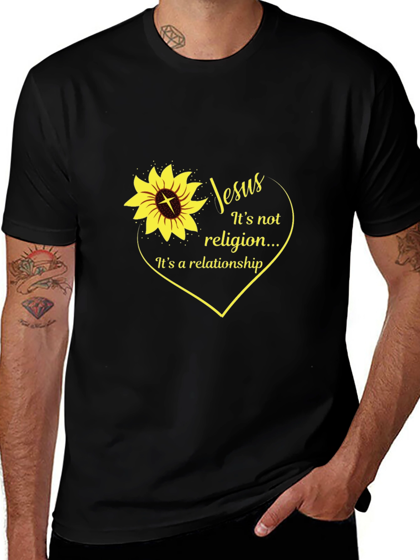 Variant 5 of Jesus Sunflower Graphic T-Shirt