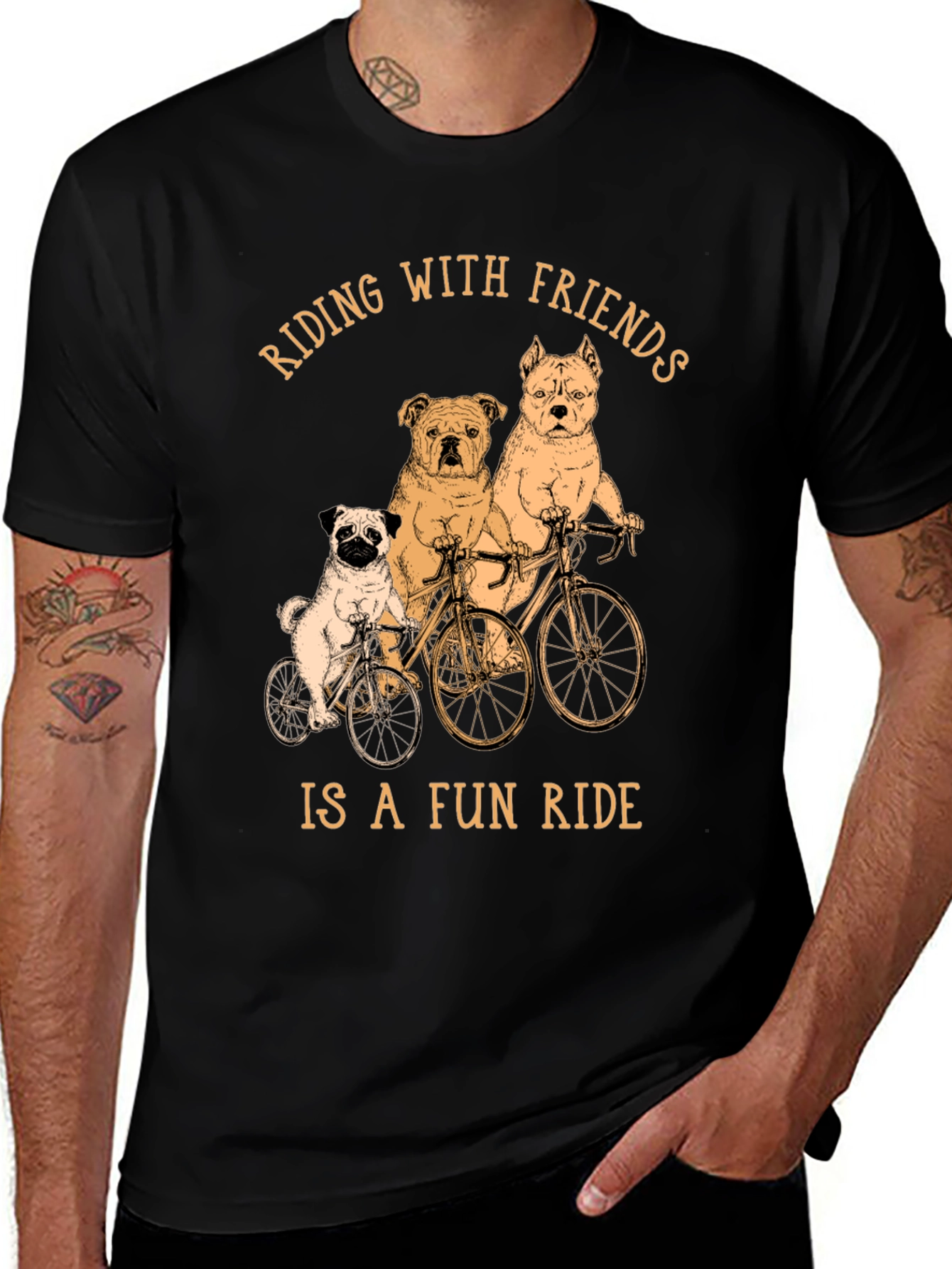 Variant 25 of Riding with Friends Dog T-Shirt