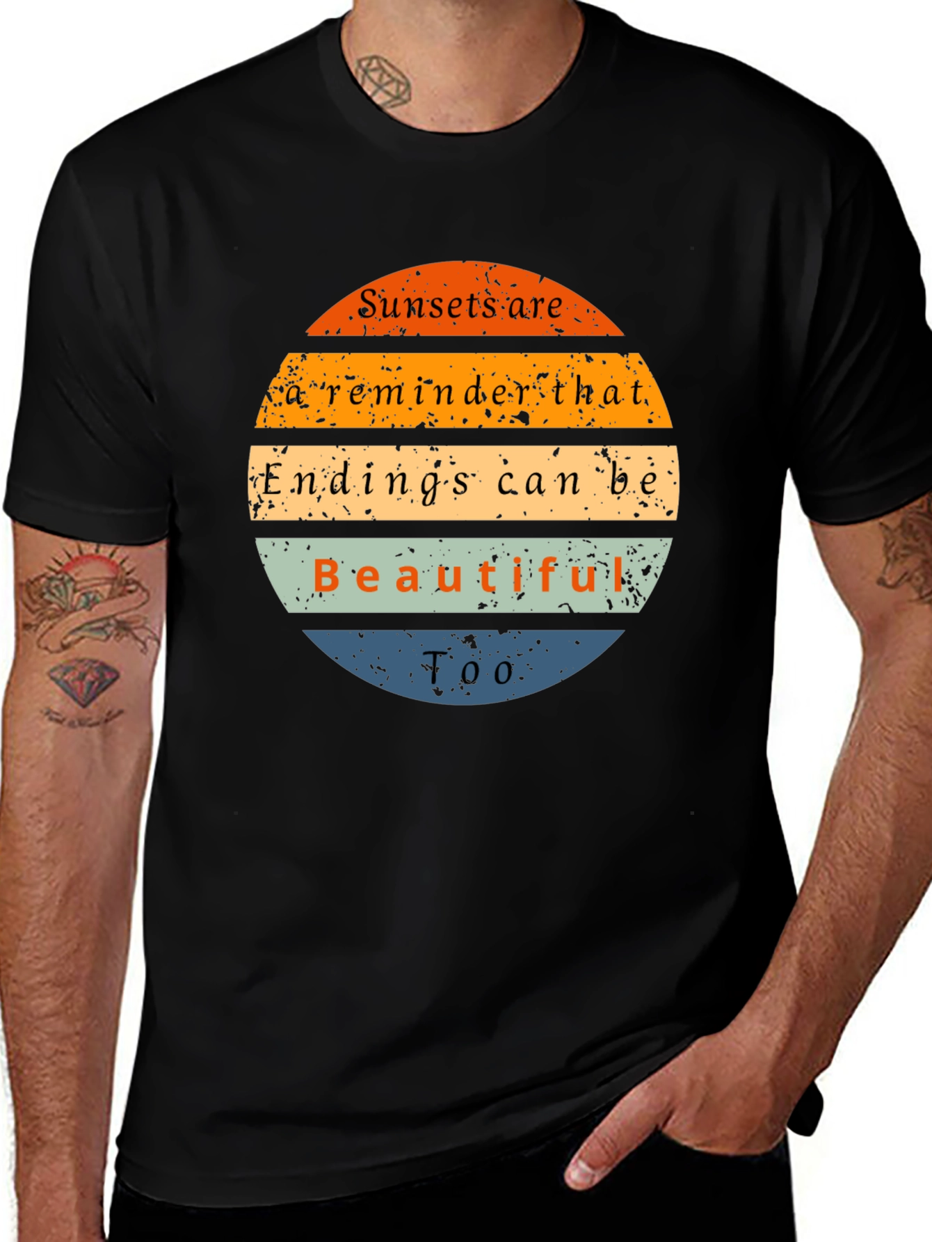 Variant 21 of Sunset Reminder Graphic Tee - Endings Can Be Beautiful