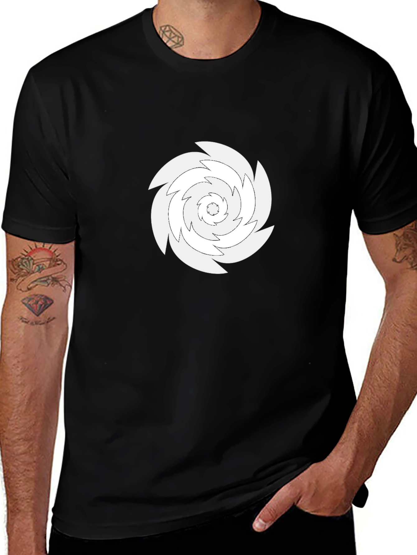 Variant 27 of Abstract Swirl Graphic Black T-Shirt