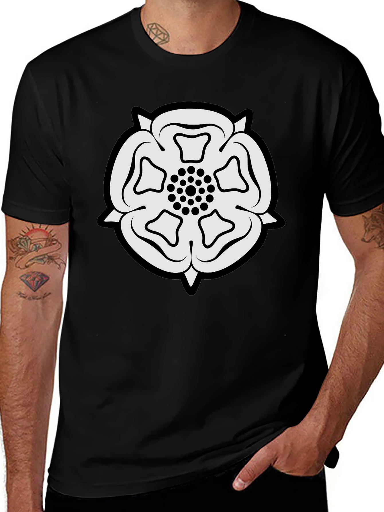 Yorkshire Rose T-Shirt - Classic Black Tee