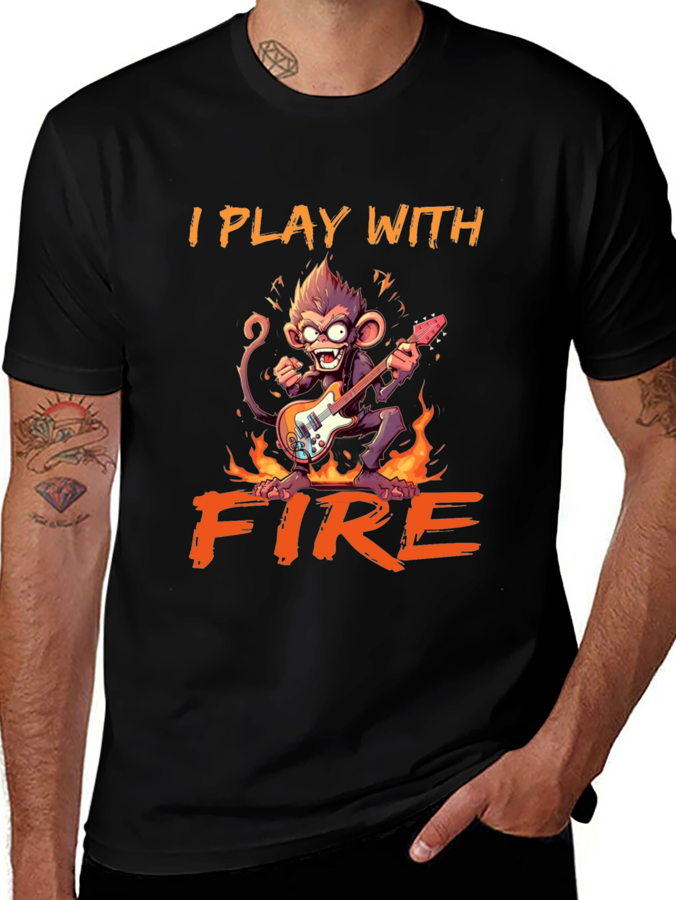 Variant 17 of I Play With Fire Monkey Graphic Tee