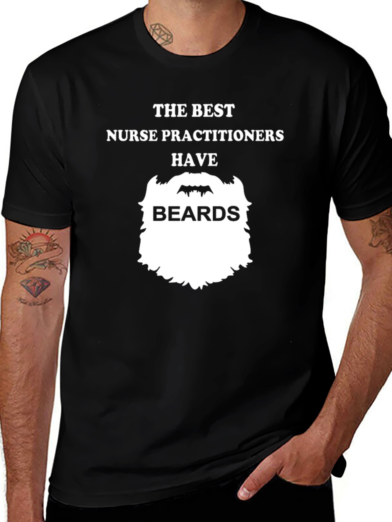 Variant 9 of Bearded Nurse Practitioner T-Shirt