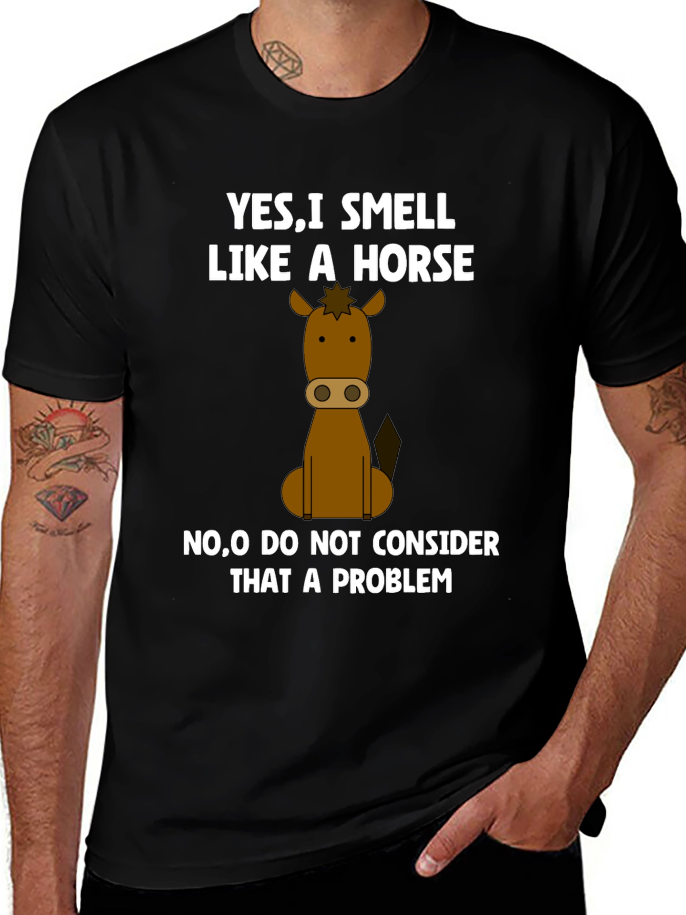Variant 4 of Smell Like a Horse Funny Graphic T-Shirt