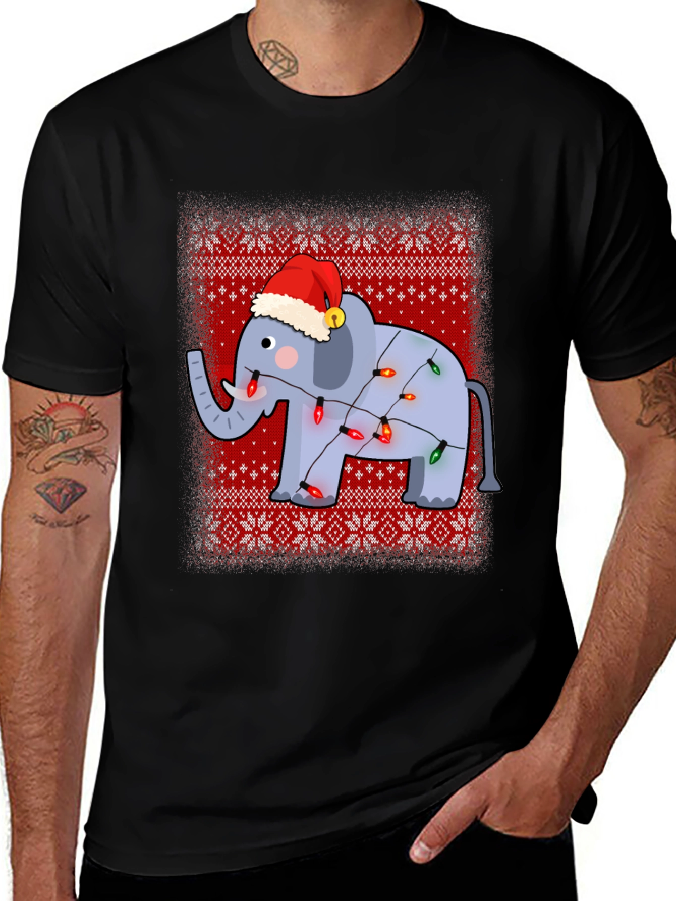 Festive Elephant Christmas T-Shirt