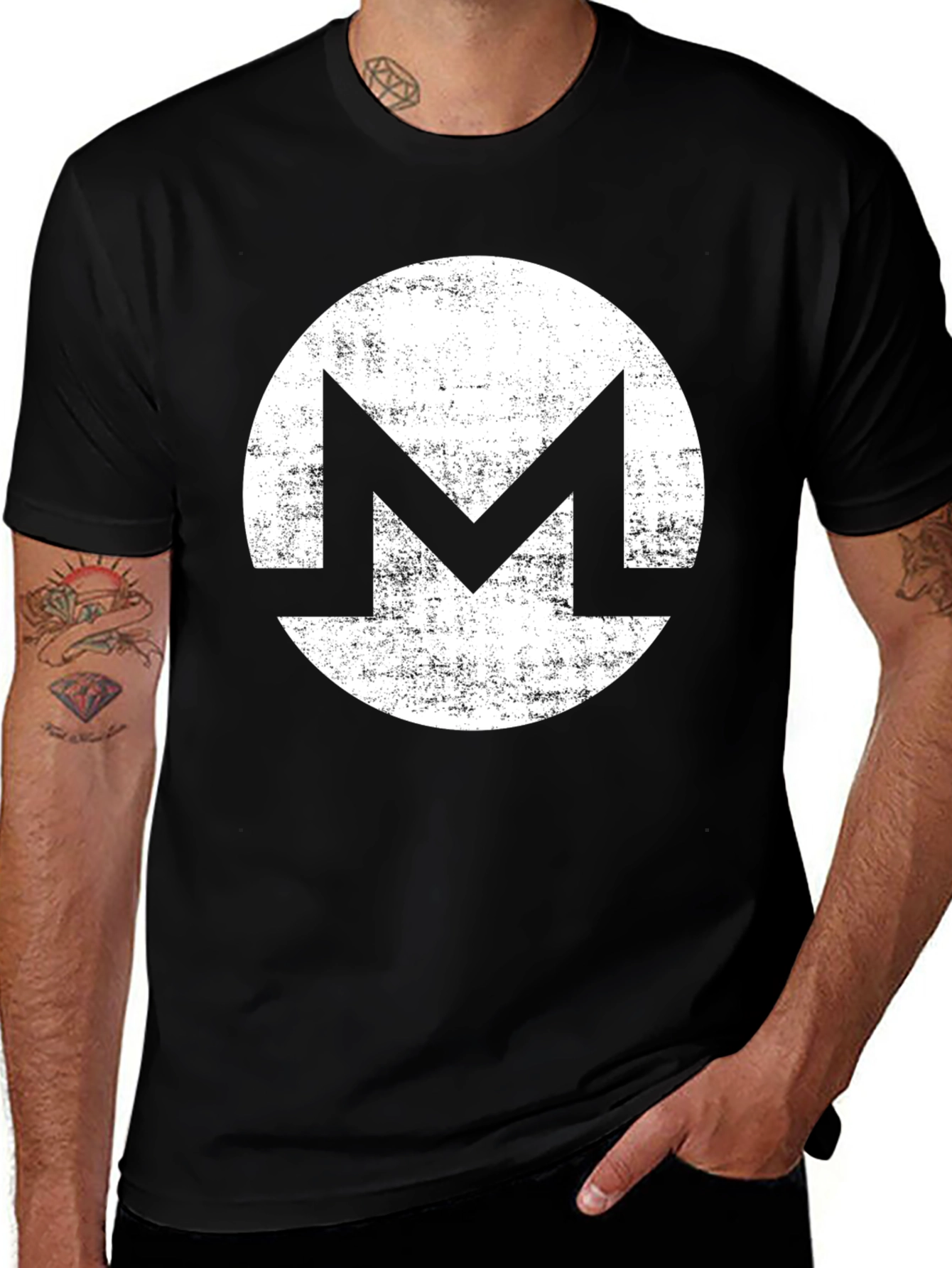Monero Crypto Logo T-Shirt - Distressed Graphic Tee