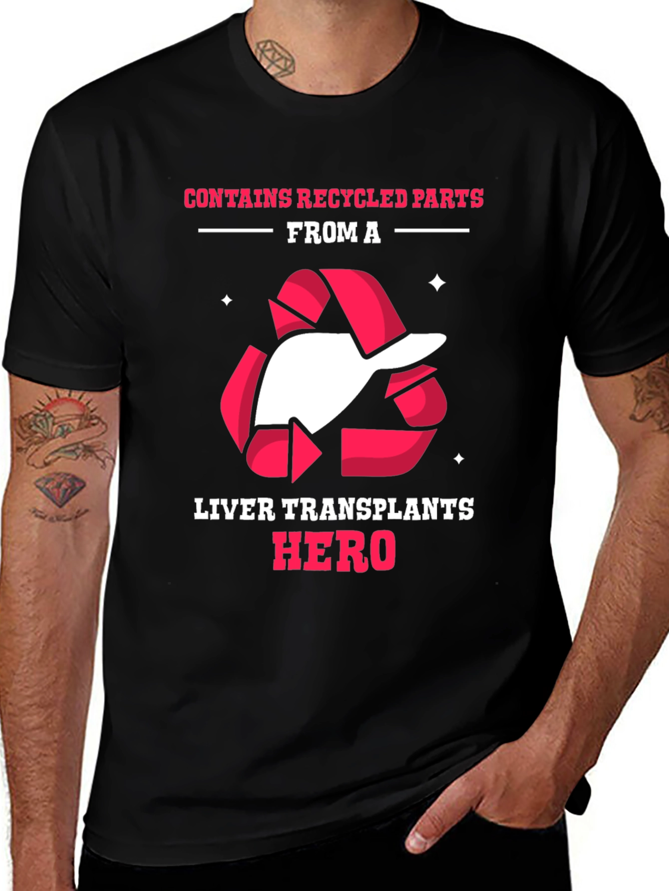 Variant 2 of Liver Transplant Hero Recycled Parts T-Shirt