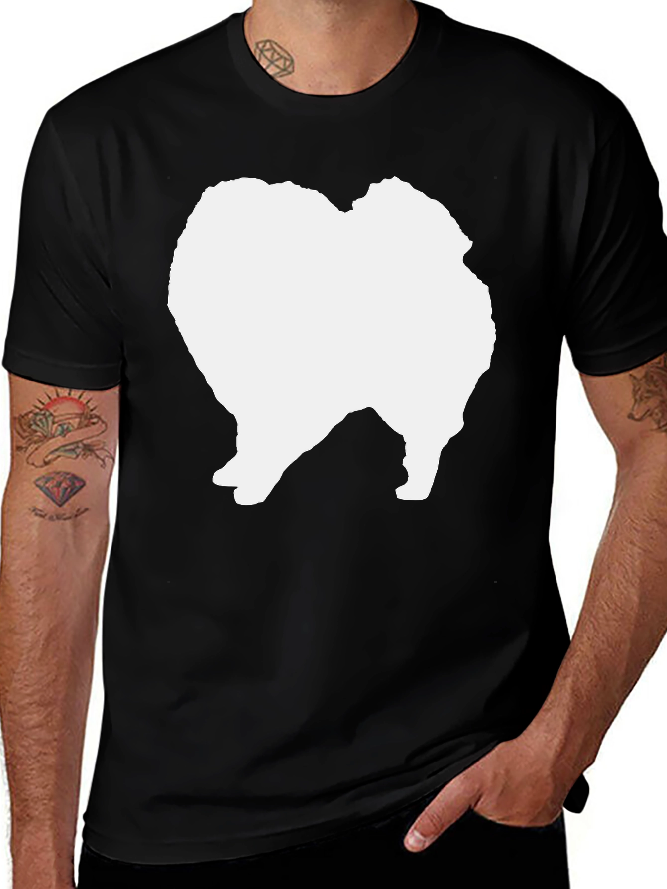 Variant 30 of Dog Breed Silhouette Graphic Tee - Black