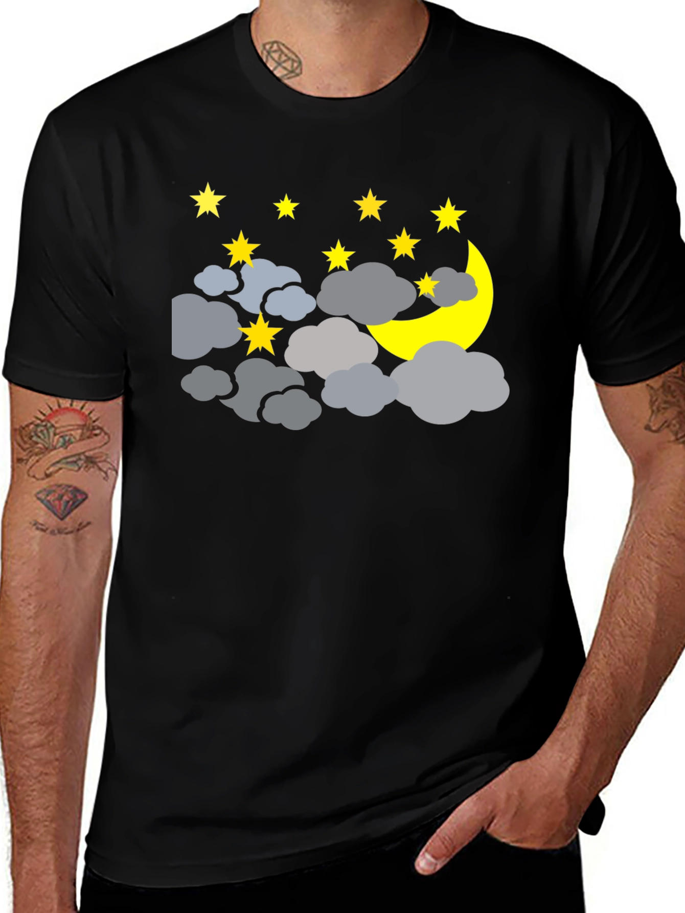 Variant 23 of Night Sky Graphic T-Shirt - Moon and Stars Tee