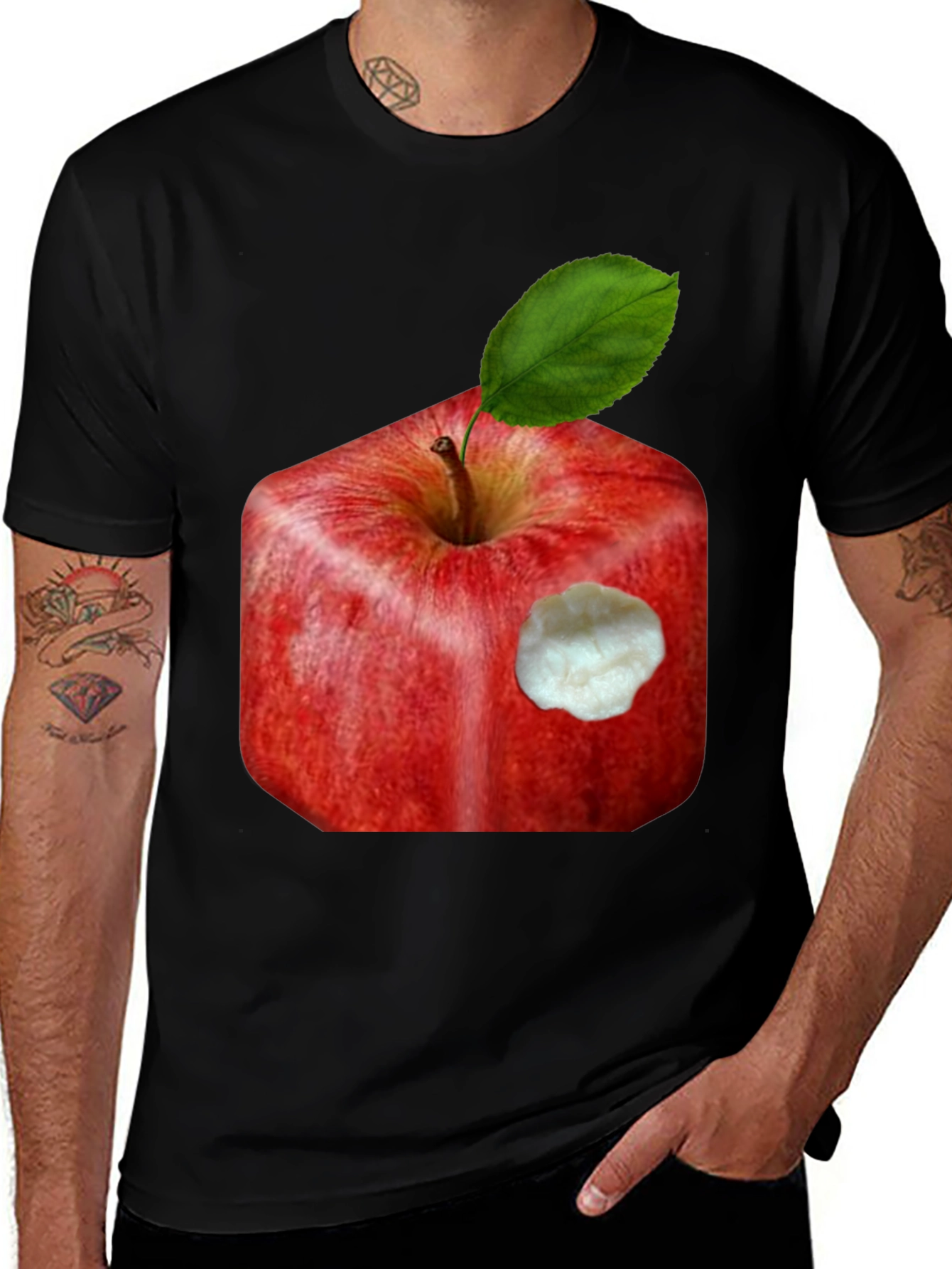 Bitten Apple Cube Graphic Tee