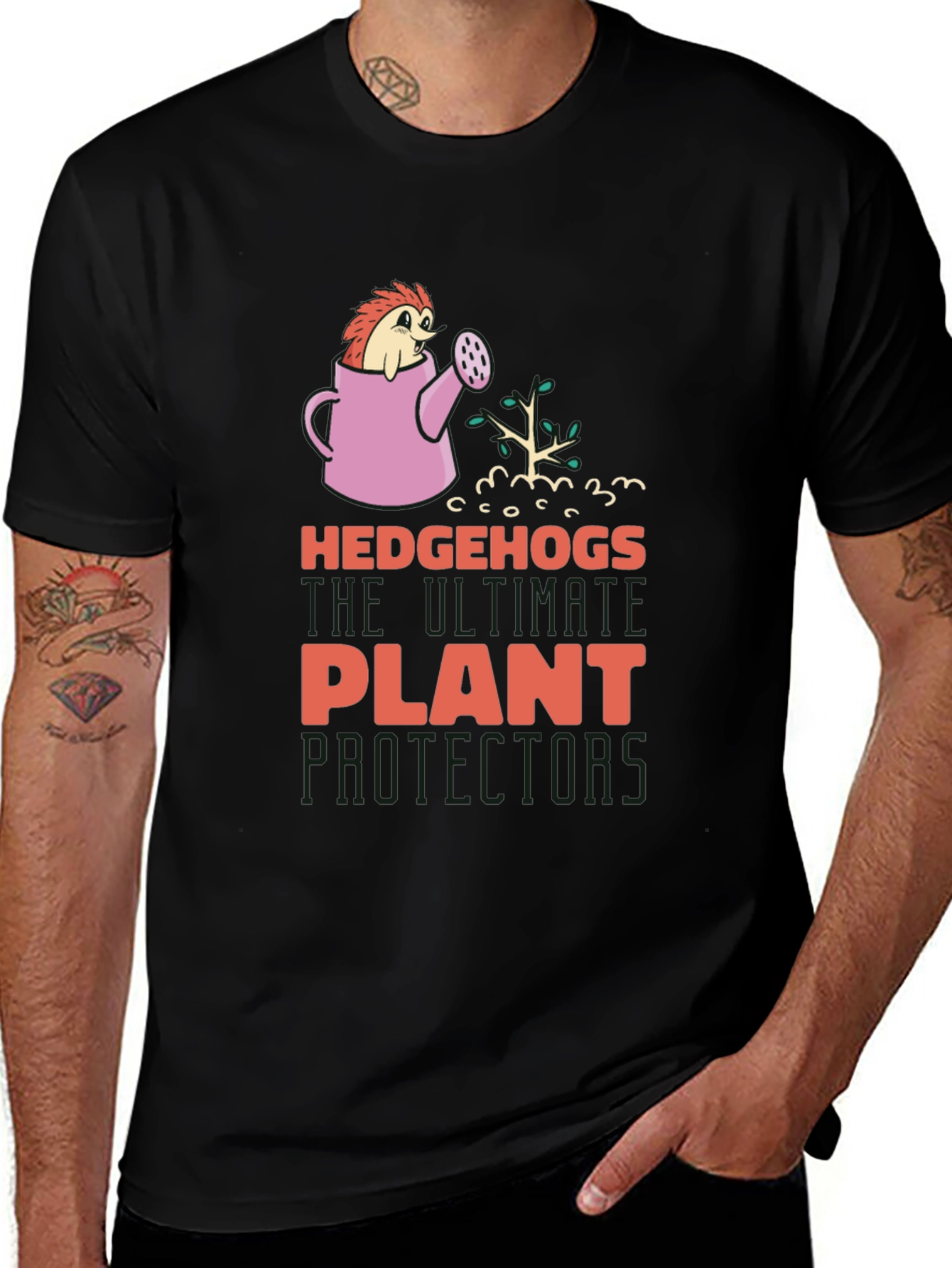 Variant 11 of Hedgehogs Plant Protectors Graphic Tee